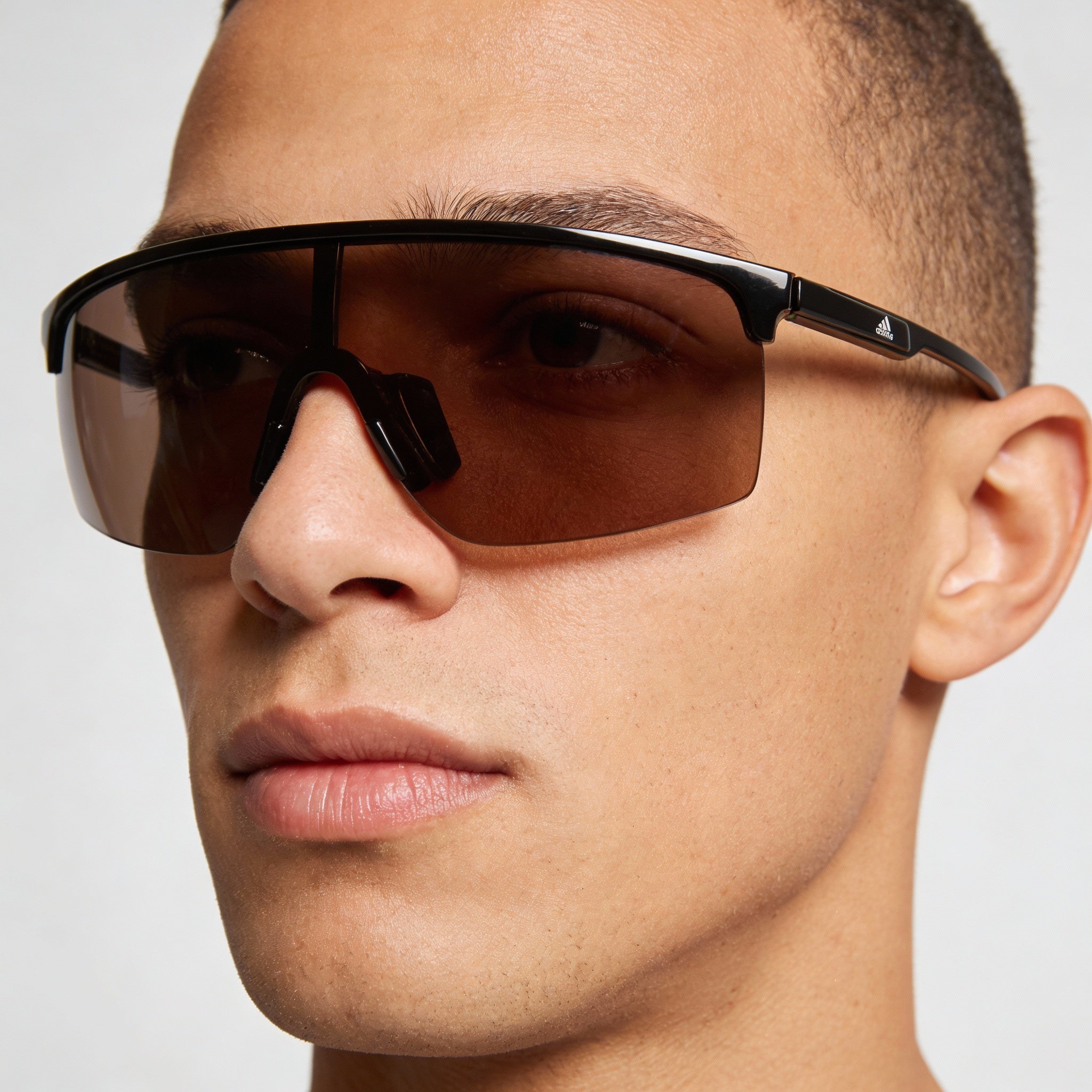 adidas Classic Men's Shiny Black TR90 Plastic Amber Non-Polarized 100% UV Protection Sunglasses 59mm, Photo 5