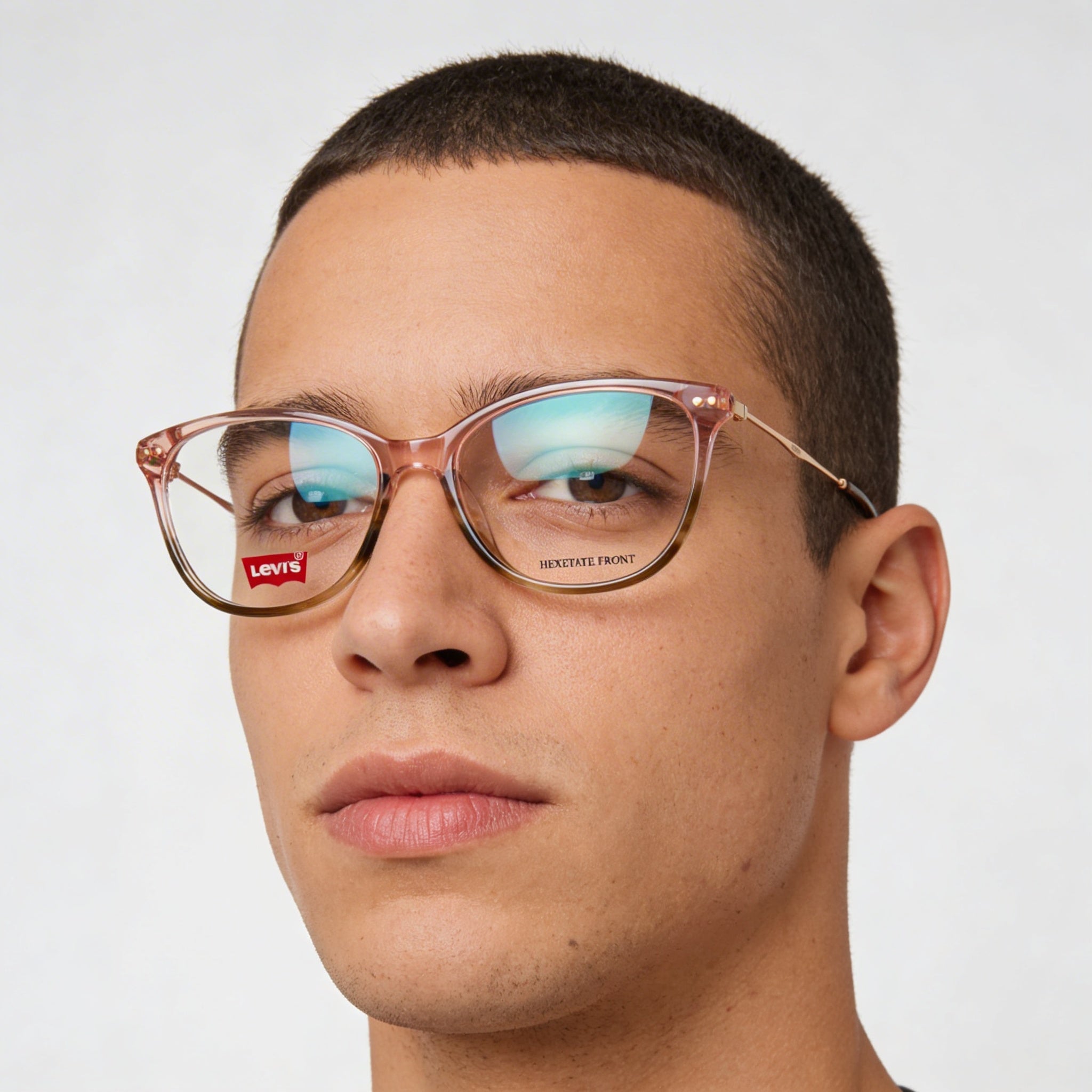 Levi's LV 5021 Men's Pink Horn ECO PMMA Not Demo Lenses Optical Frame, Size 51-16-140, Photo 3