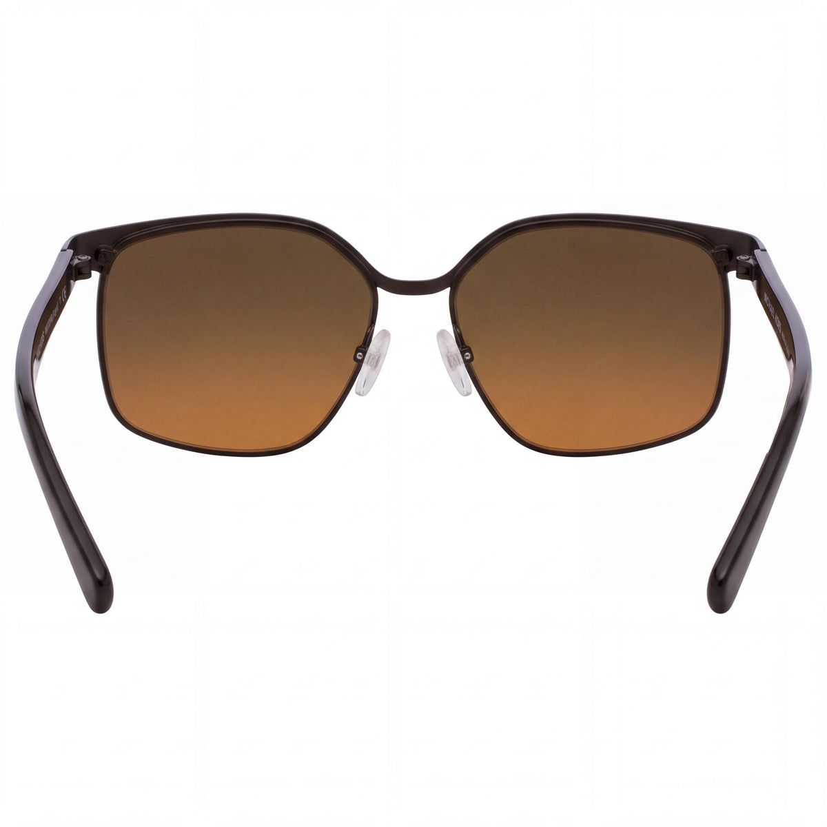 Michael Kors August 114618 Gafas de sol rectangulares de metal para mujer, negras con lentes degradadas en gris y naranja, 56 mm, Photo 3