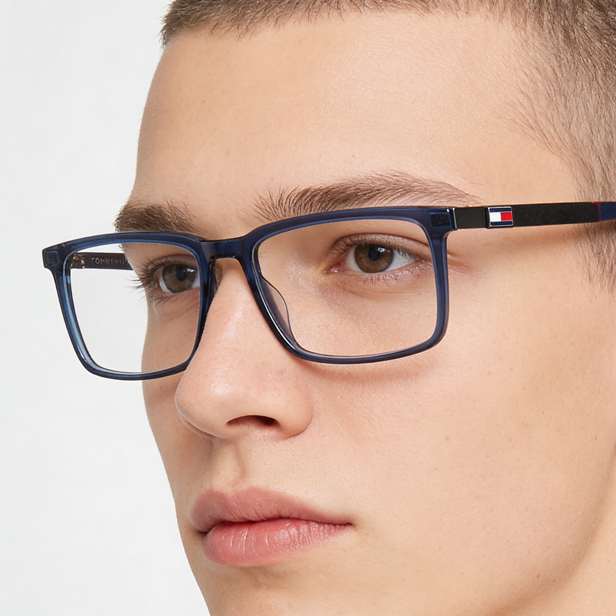 Tommy Hilfiger Th 1947 Gafas Unisex de Plástico con Montura Azul Transparente y Lentes sin Graduar Havana 55mm, Photo 4