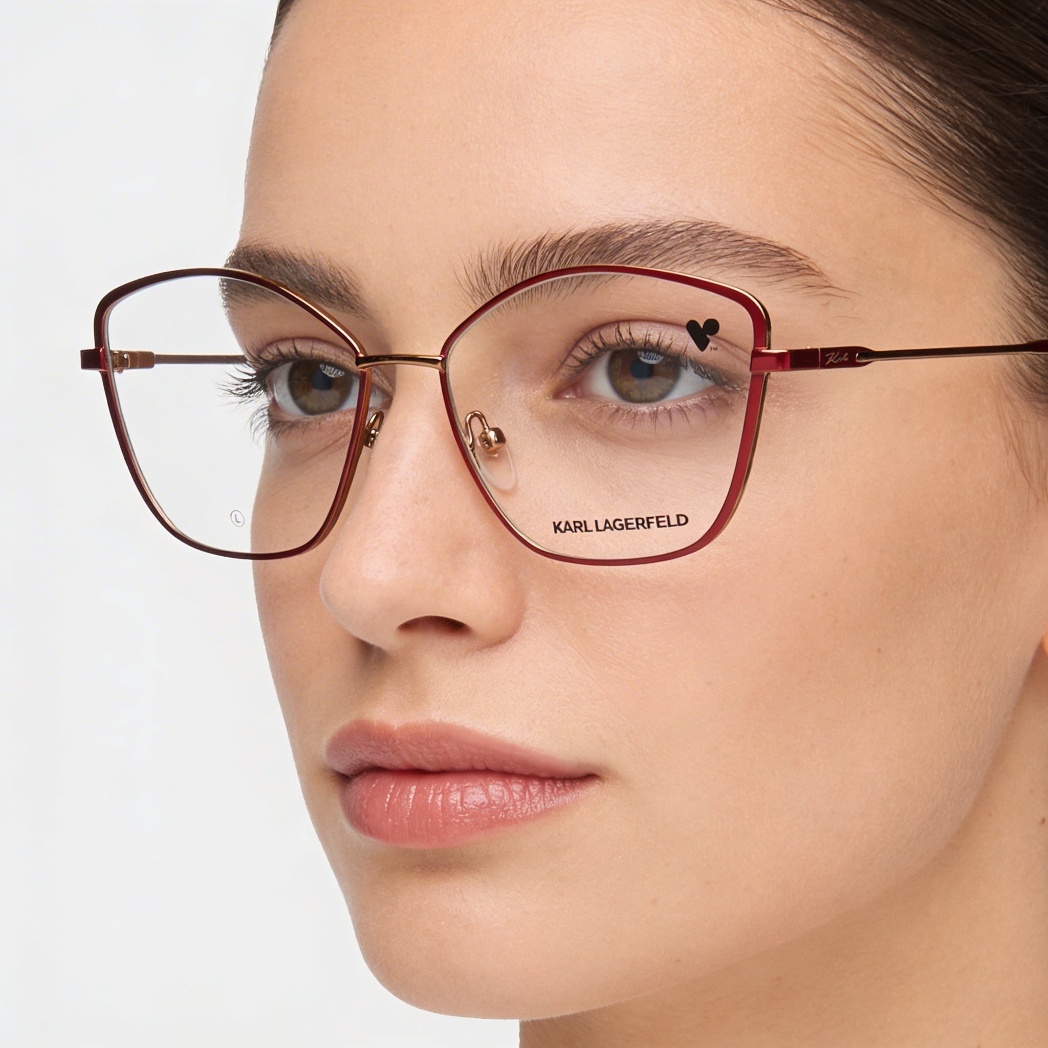 KARL LAGERFELD KL345 Women's Casual Style Red Metallo Optical Frames, Size 54-15-140mm, Photo 3