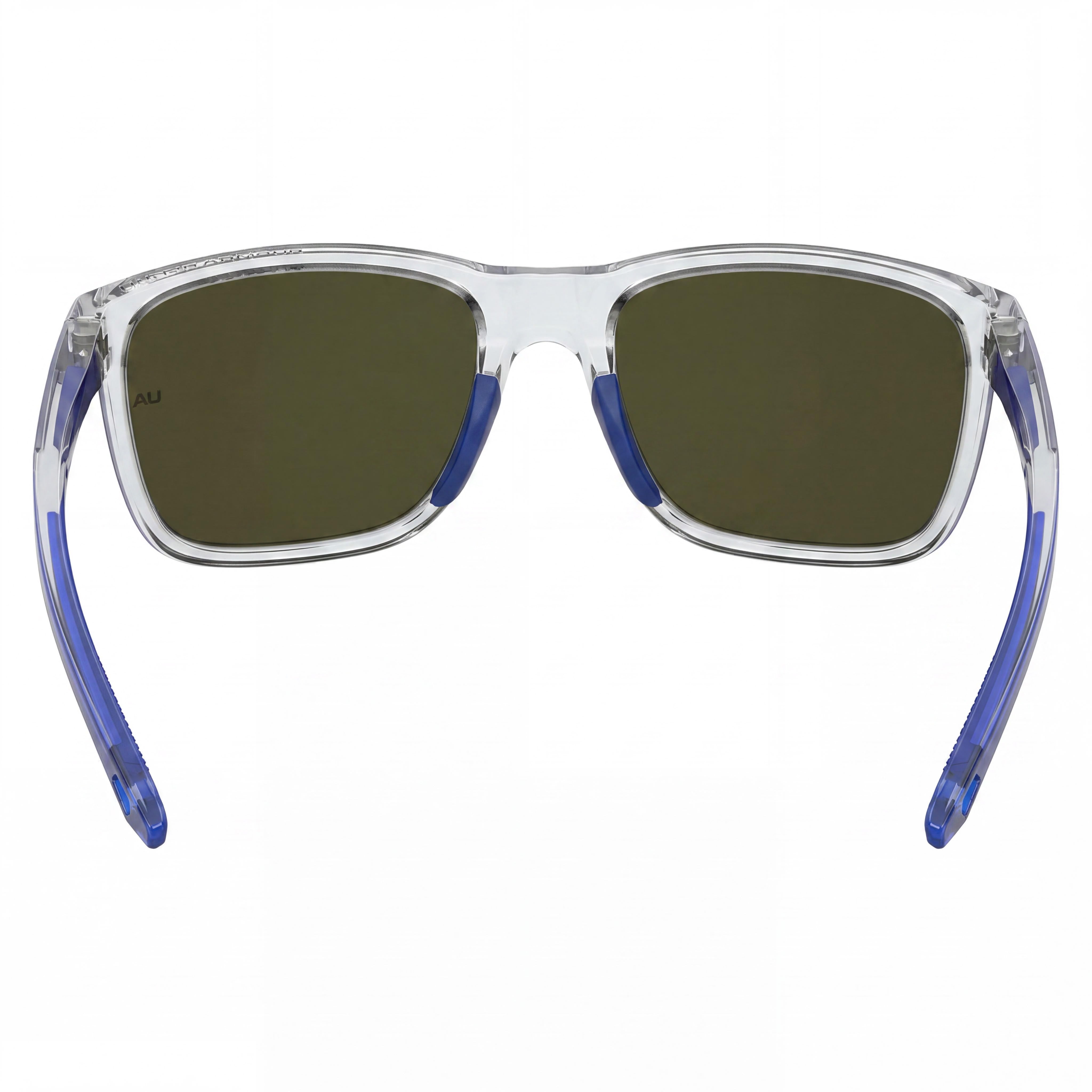 Under Armour Ua Hustle Jr. Unisex Rectangular Polyamide Crystal Clear Blue Multilayer Mirrored UV Non-Polarized 56mm, Photo 4