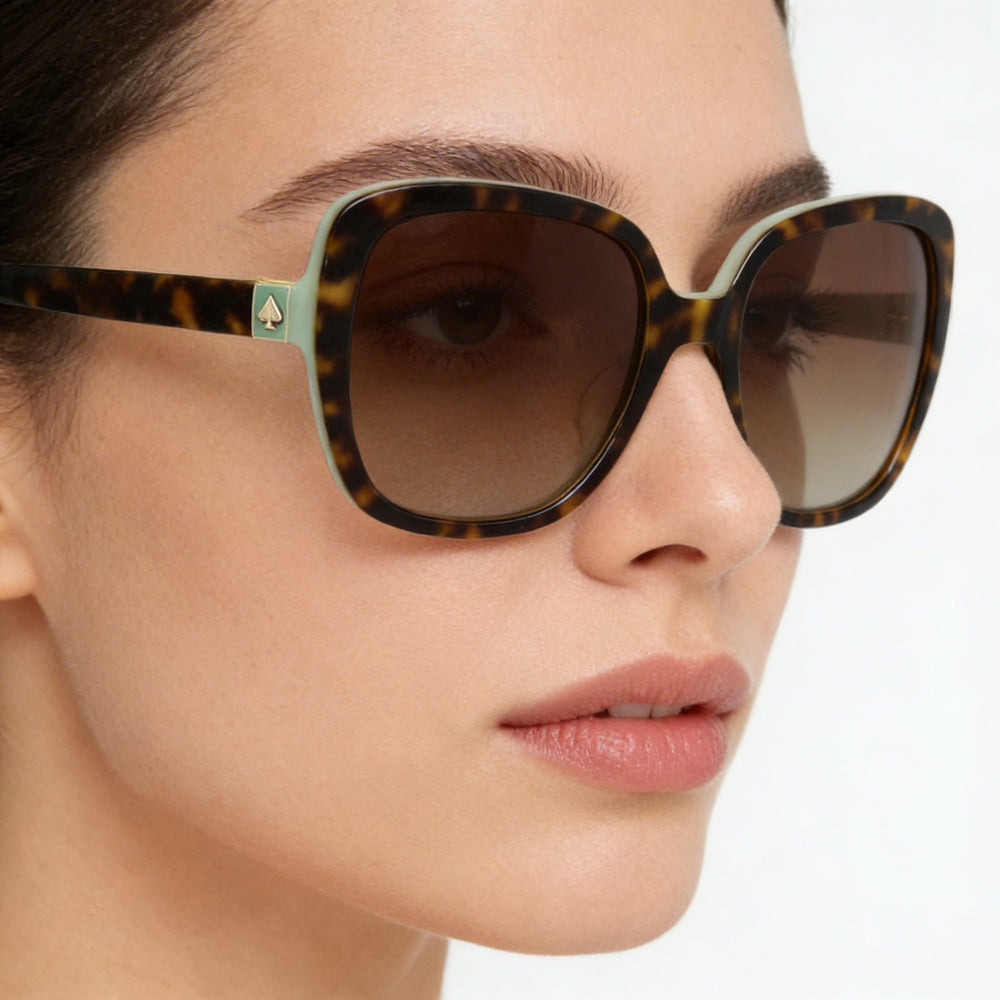 Gafas de sol Kate Spade New York Wilhemina/S para mujer, cuadradas, color Havana, con degradado marrón, protección UV, no polarizadas, graduadas, de 55 mm