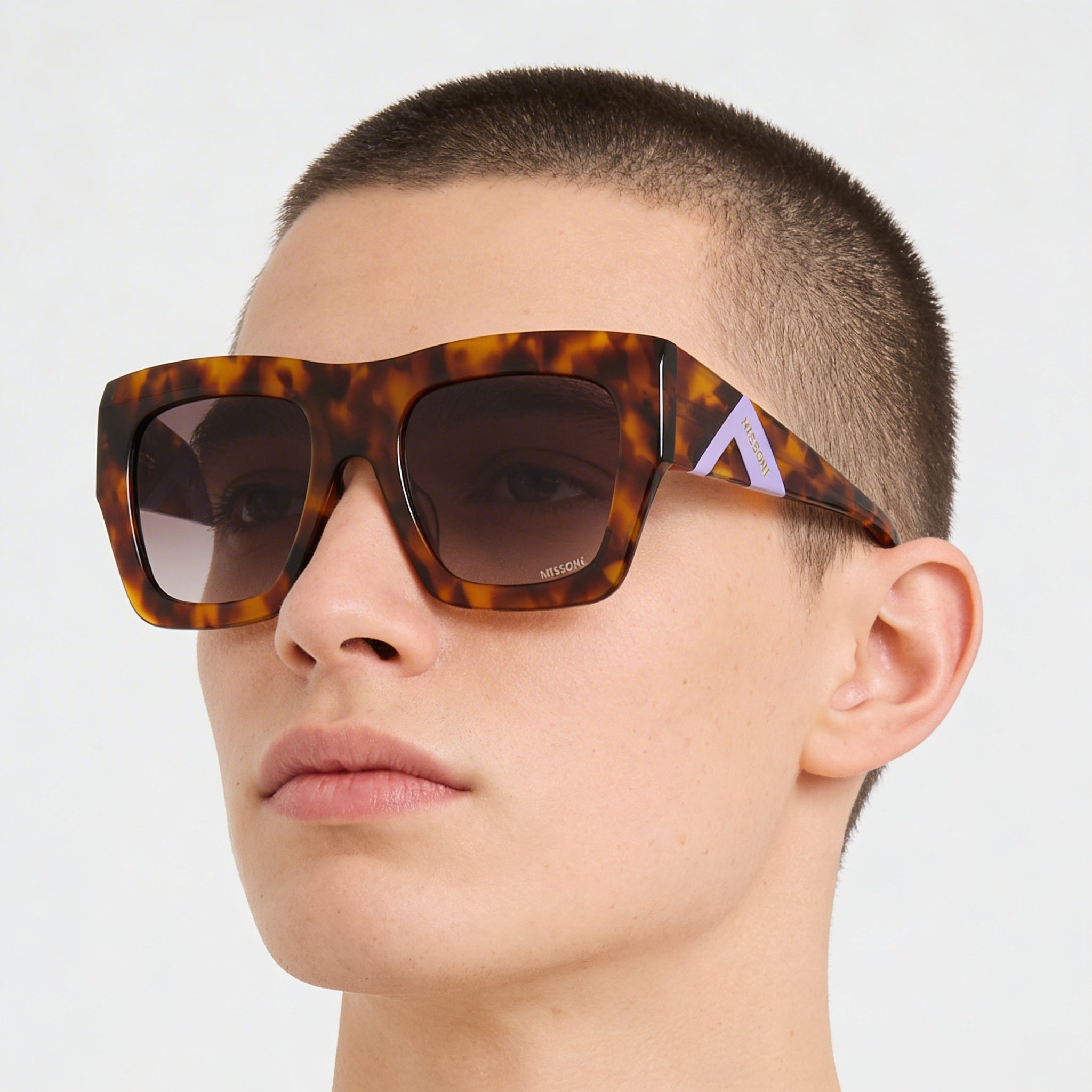 Gafas de sol Missoni Classic Unisex de acetato con montura Habana Miel, degradado marrón y protección UV, 52 mm, Photo 5