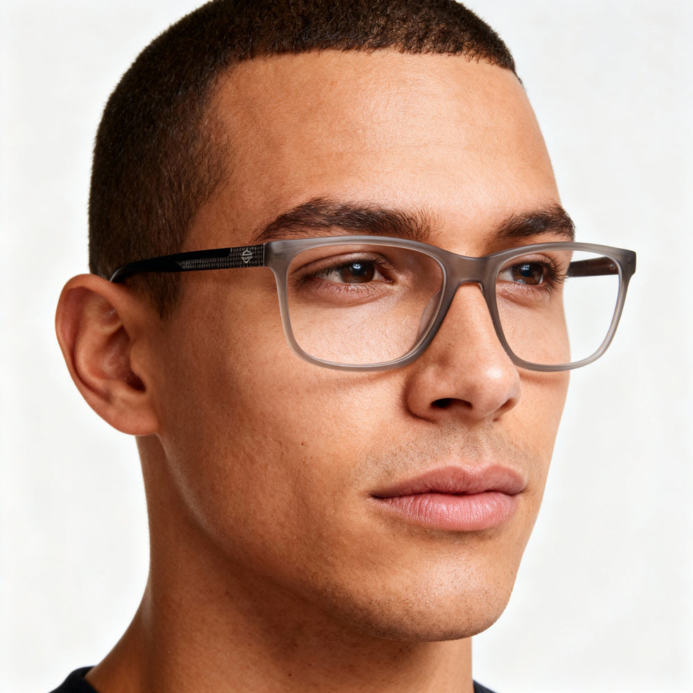 HARLEY-DAVIDSON Hd0955 Unisex Grey Plastic Rectangular Frame Clear Polarized Eyewear, Lens Width 57mm, Bridge 17mm, Temple 150mm
