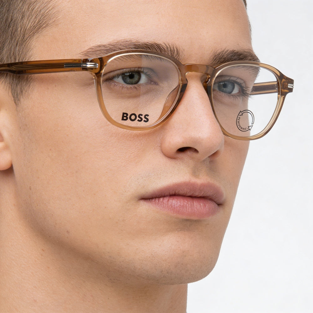 Hugo Boss Boss 1509/g Men's Beige Casual Acetate Eyewear 51mm Lens, 19mm Bridge, 145mm Temple