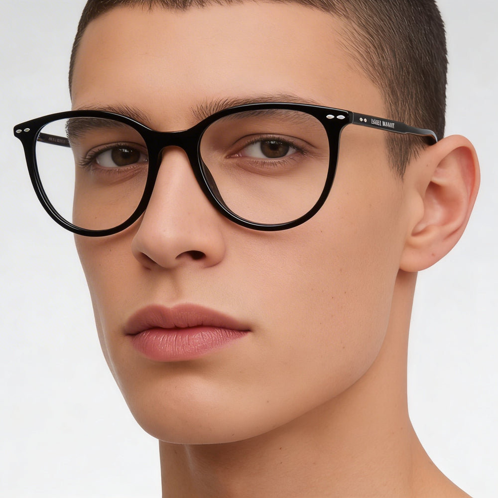 Isabel Marant Gafas de sol modernas unisex con montura de acetato negro y lentes de policarbonato, ancho de lente 51 mm