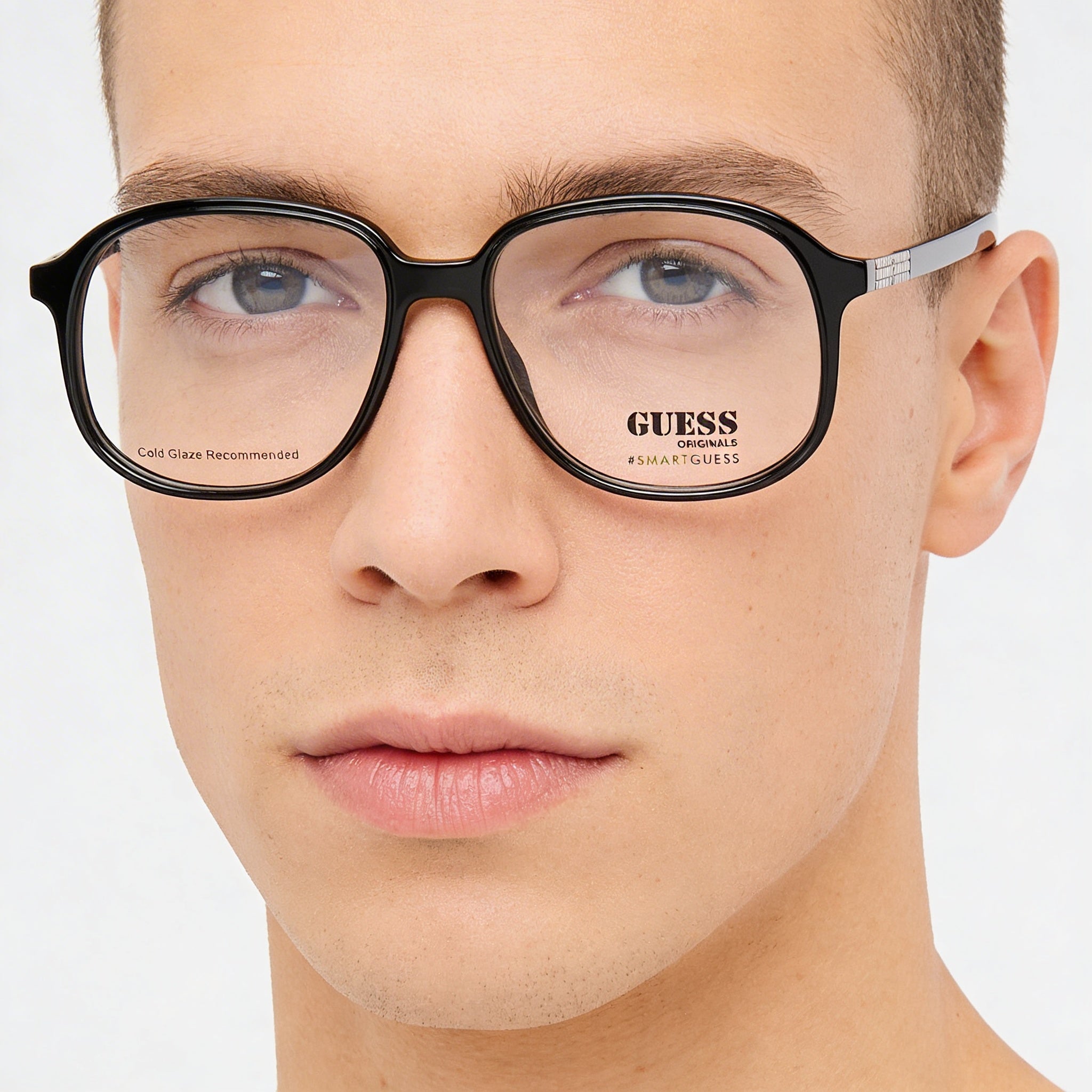 Gafas GUESS Casual Unisex con Montura de Plástico Negro de 53 mm - Listas para Receta, Lentes de Demostración Transparentes, Photo 3