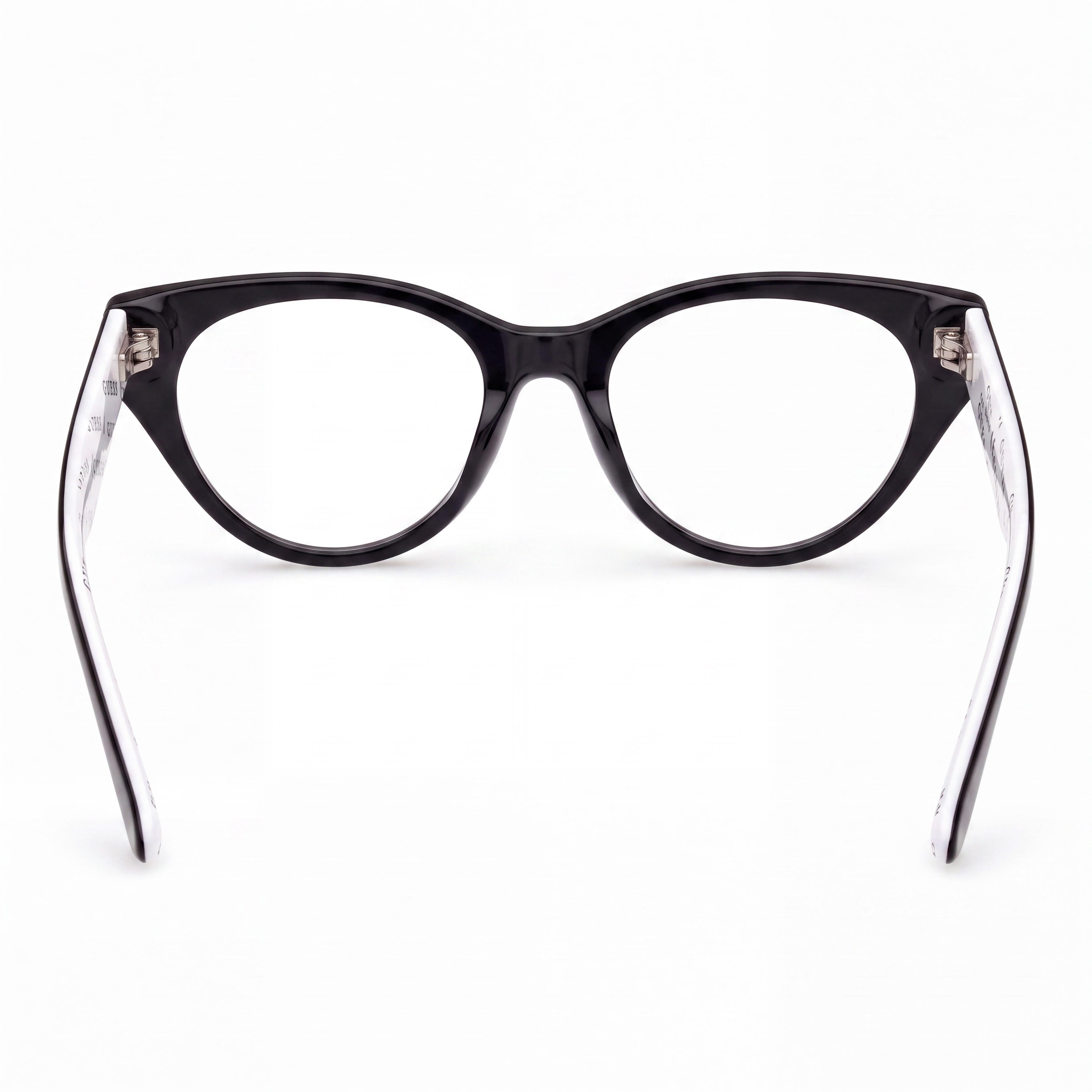 GUESS Gu9192 Women's Black Plastic Cat Eye Eyeglasses Frame with 47mm Lens Width, 16mm Bridge, 130mm Temple Length, Photo 3