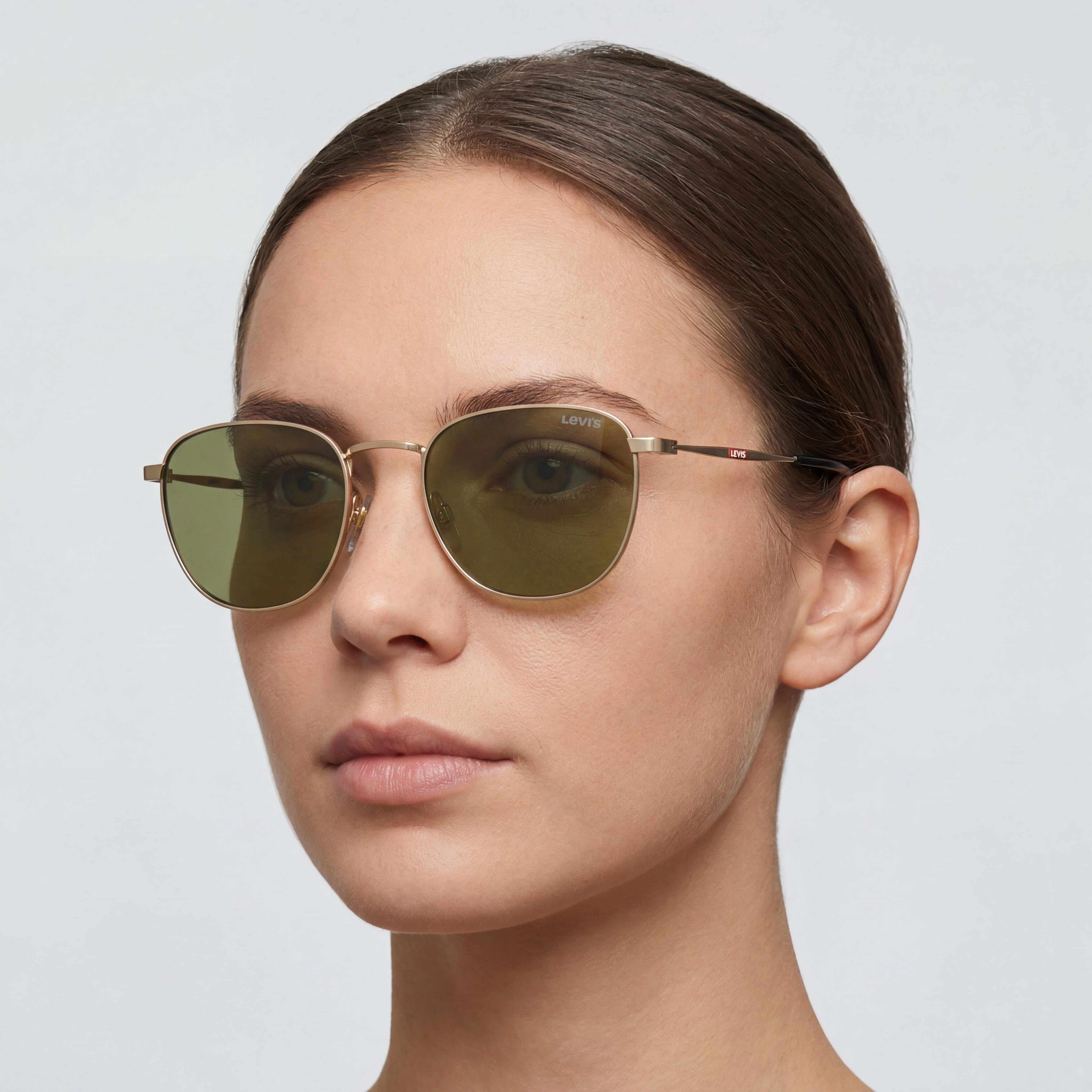 Levi's Modern Women's Gold Stainless Steel Frame with Stainless Steel Lenses 54mm UV 400 Sunglasses, Photo 4