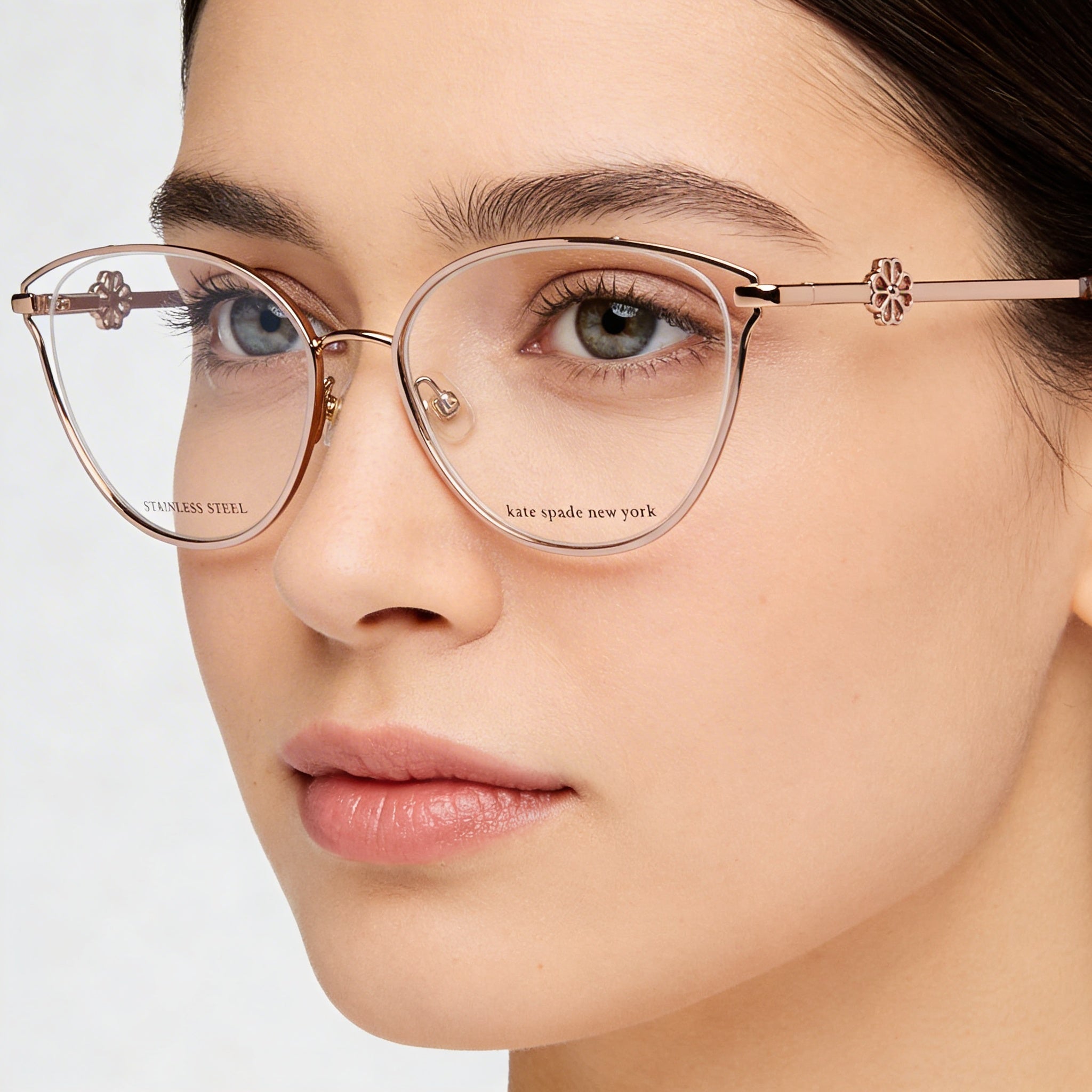 Kate Spade New York Scarletta/G - Gafas de sol estilo ojo de gato para mujer, montura semicircular de acero inoxidable en oro rojo, 53 mm, Photo 3