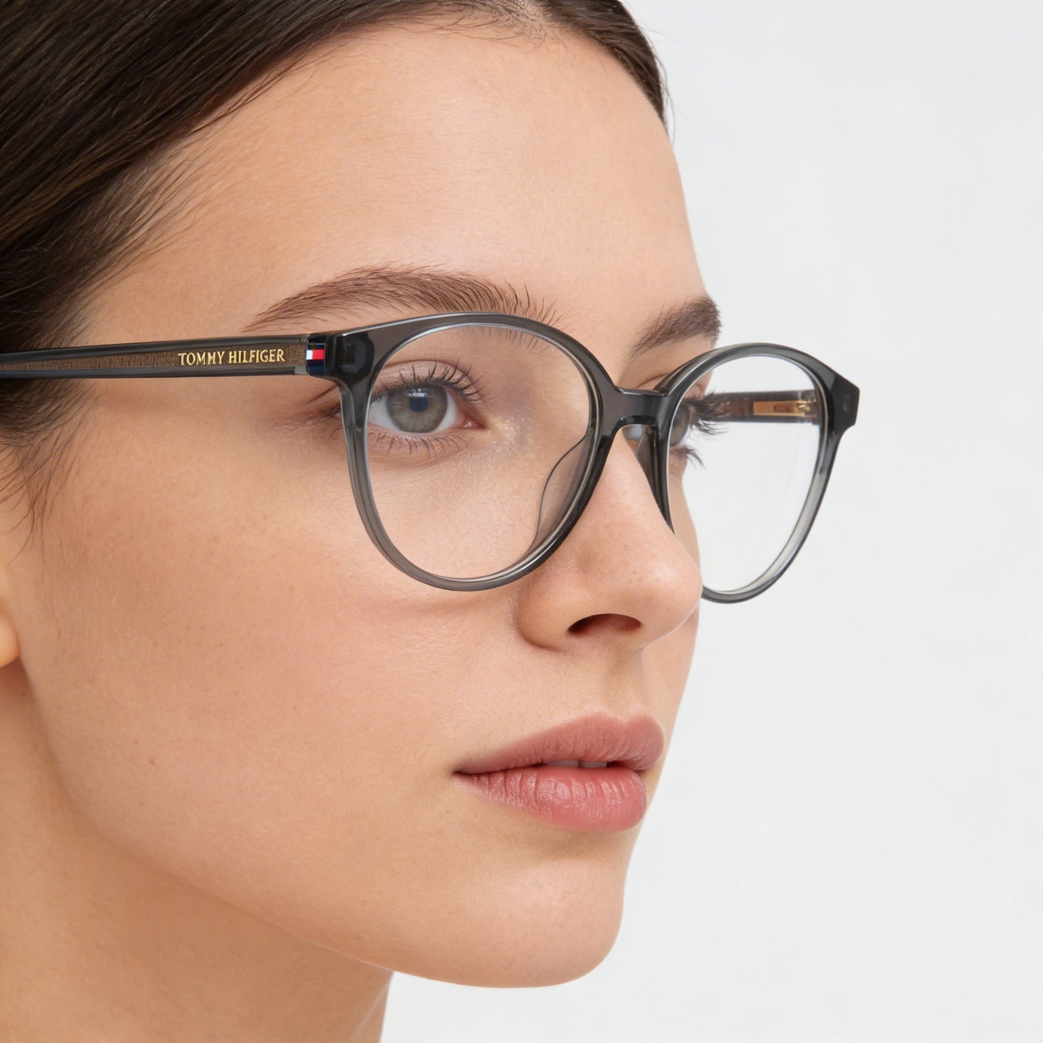 Tommy Hilfiger Modern Women's Eyewear featuring Acetate Grey Frame and Polycarbonate Lenses, 51mm, Photo 4