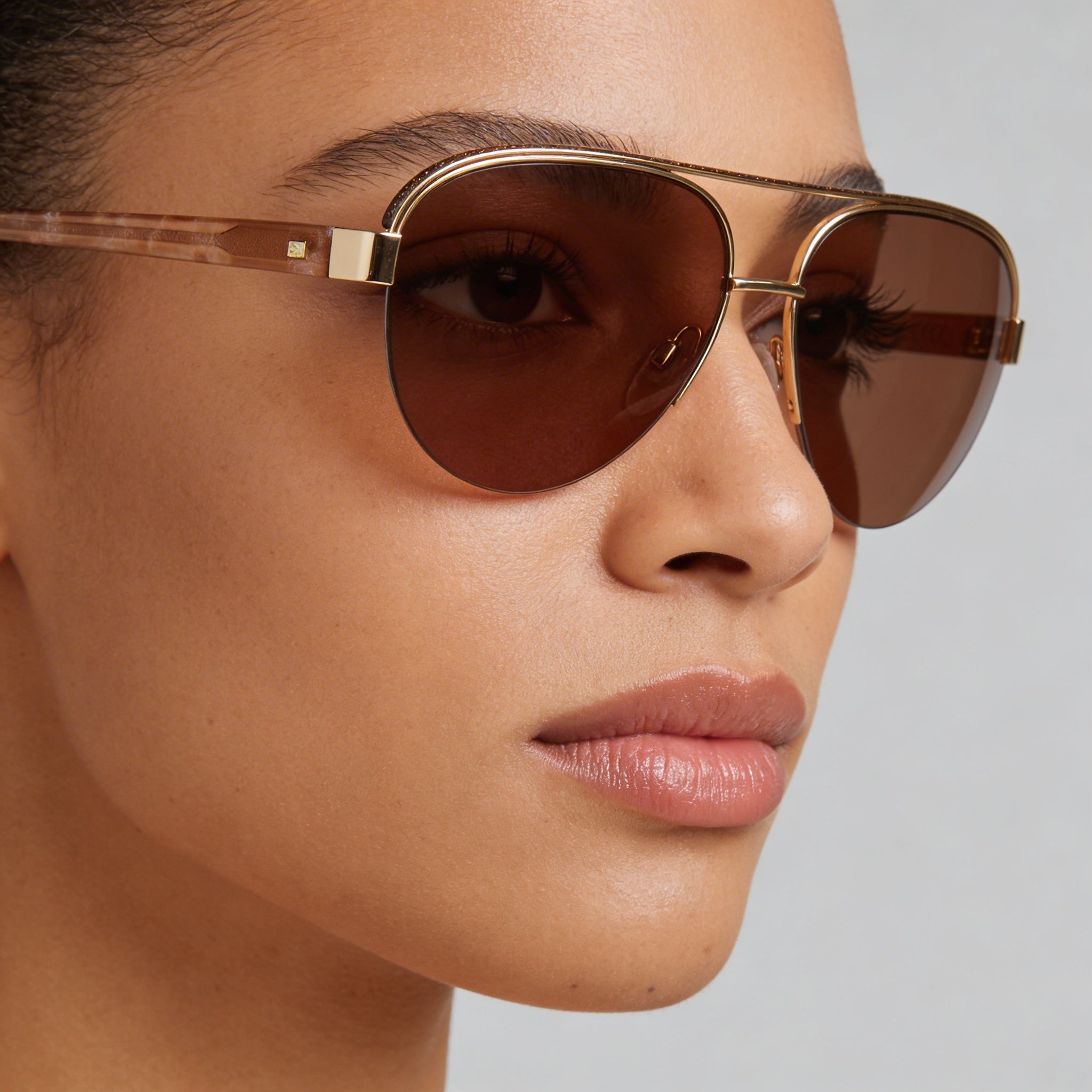 bebe Bb7252 Women's Gold Acetate Frame with Polycarbonate UV Protected Non-Polarized Lenses Eyewear 57-15-140mm, Photo 5