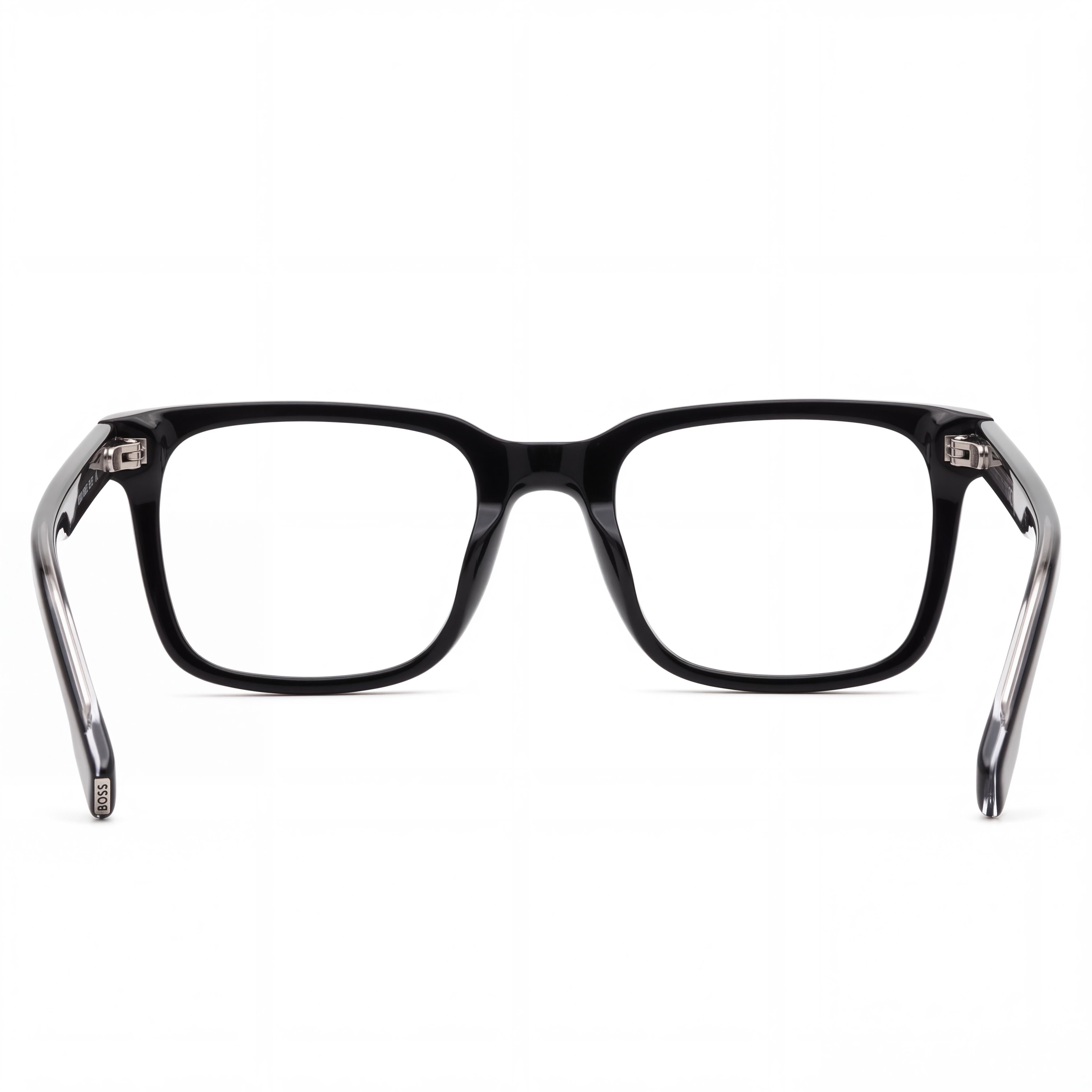 Hugo Boss Men's BOSS 1602/US Black Plastic Square Full-Rim Eyeglass Frames with Demo Lenses 53mm, Photo 2