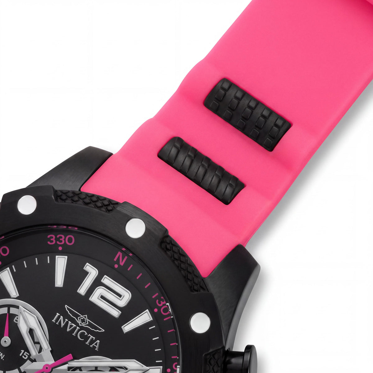 Reloj Invicta I-Force 43000 cronógrafo de cuarzo unisex, esfera negra, caja de acero inoxidable, 50 mm, correa de silicona, Photo 3