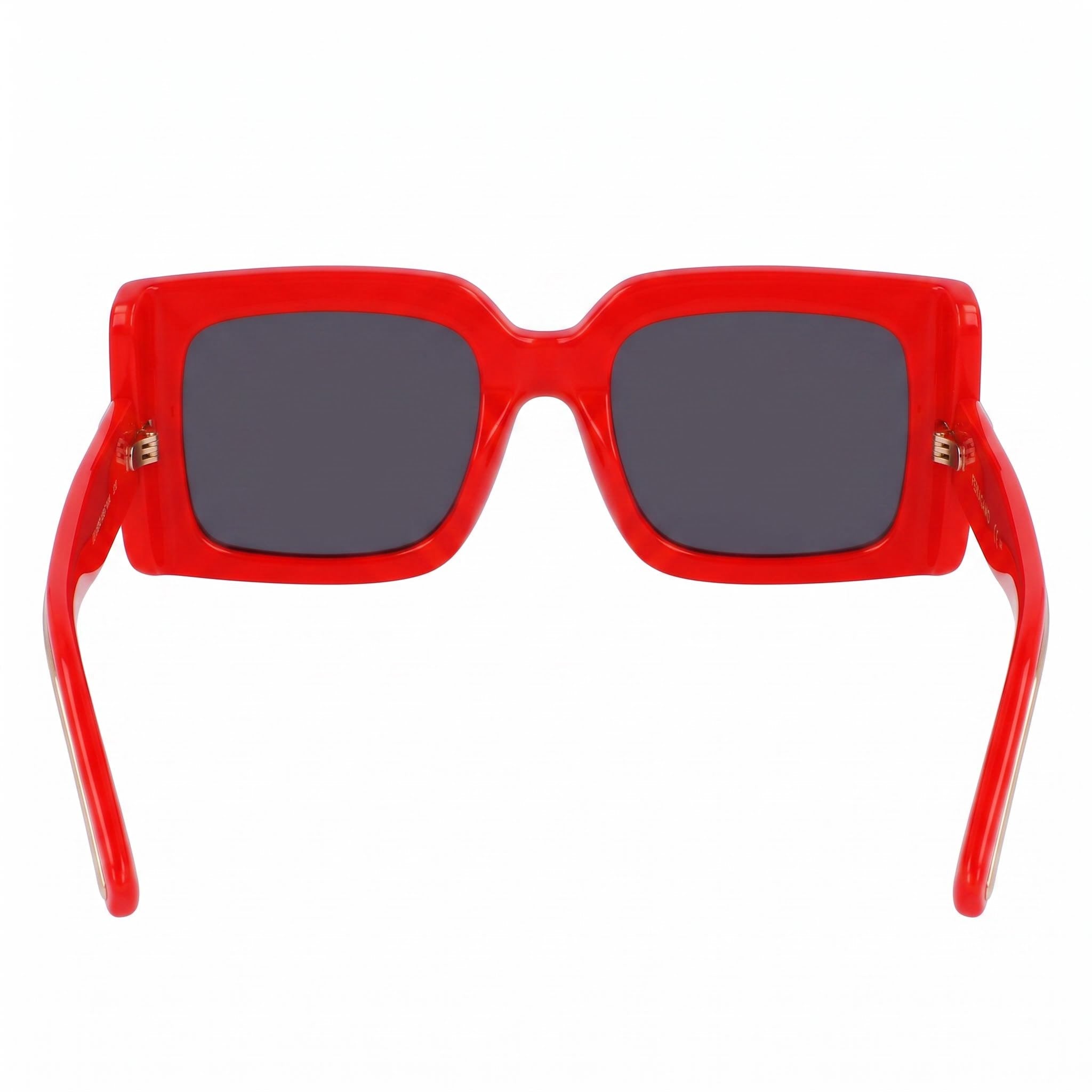 Ferragamo Sf2032s Women's Red Titanium Frame Eyewear with Grey Solid Color Non-Polarized Lenses 55-19-140, Photo 4