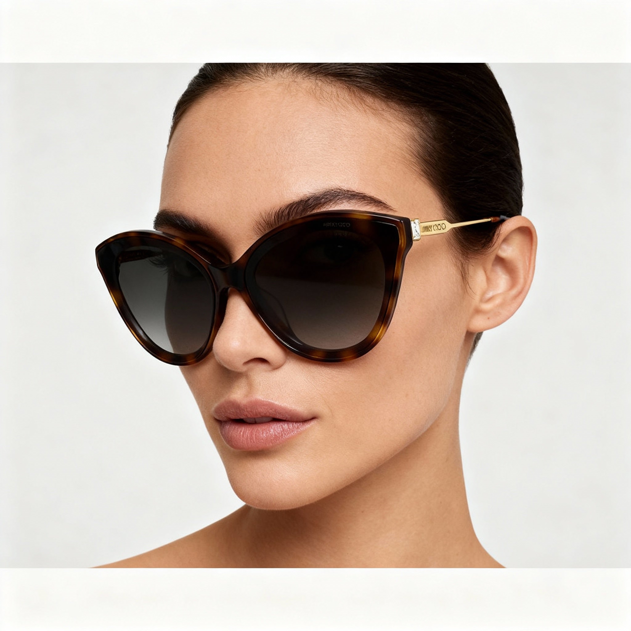 JIMMY CHOO Vic/F/Sk Women's Cat Eye Havana Acetate Brown Gradient Non-Polarized 100% UV Sunglasses 64mm