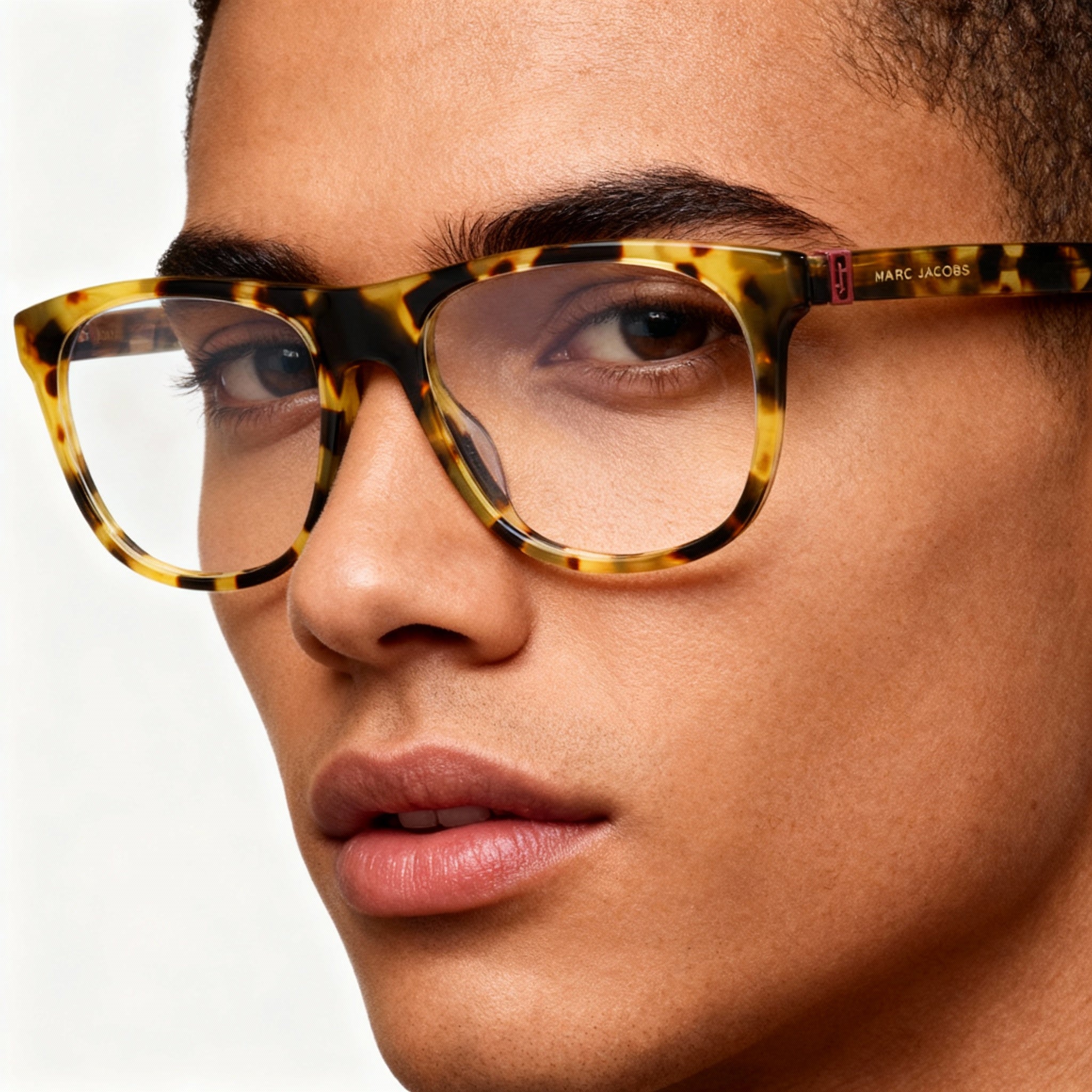 Marc Jacobs Marc 353 Unisex Eyeglasses, featuring Yellow Havana Frame Color & Demo Lenses, Size 54-17-145, Photo 4