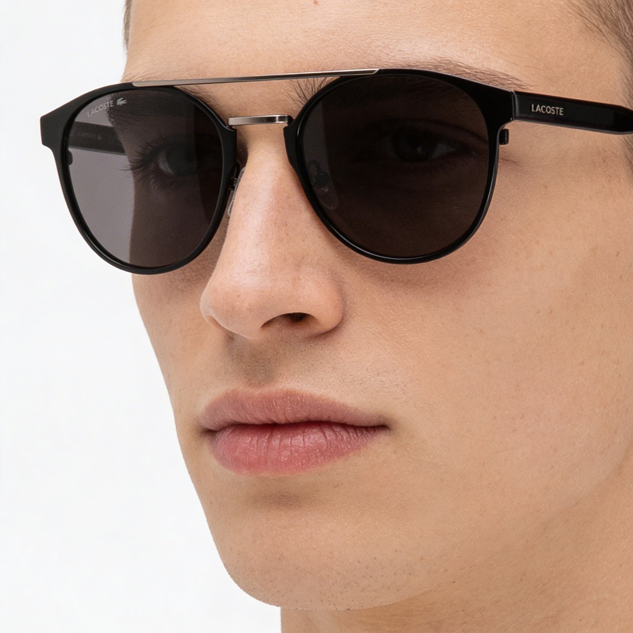 Lacoste Casual Matte Black Metal Frame Polycarbonate UV Protected Sunglasses for Men and Women 53-22mm, Photo 3