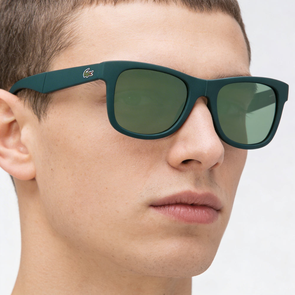 Lacoste Rectangular Green Plastic Unisex Sunglasses 52mm UV Protected