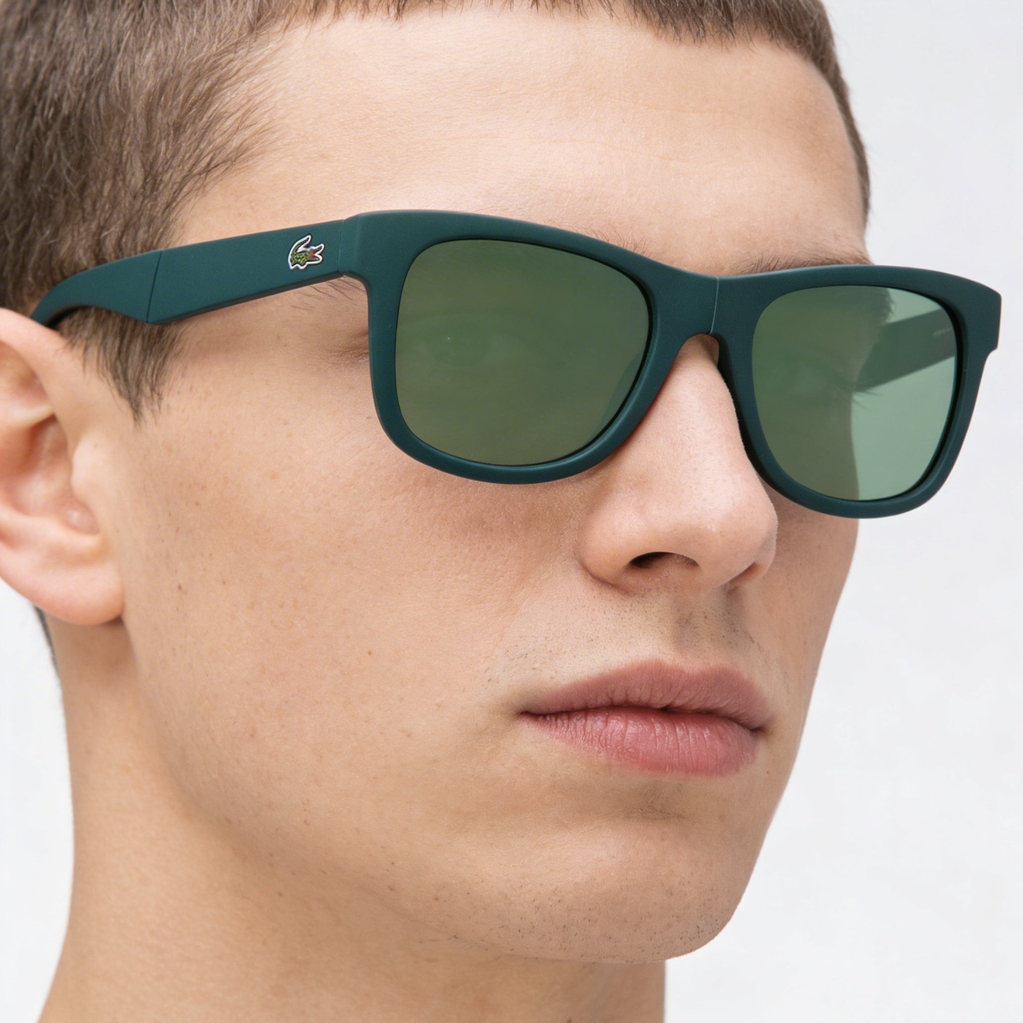 Lacoste Rectangular Green Plastic Unisex Sunglasses 52mm UV Protected, Photo 5