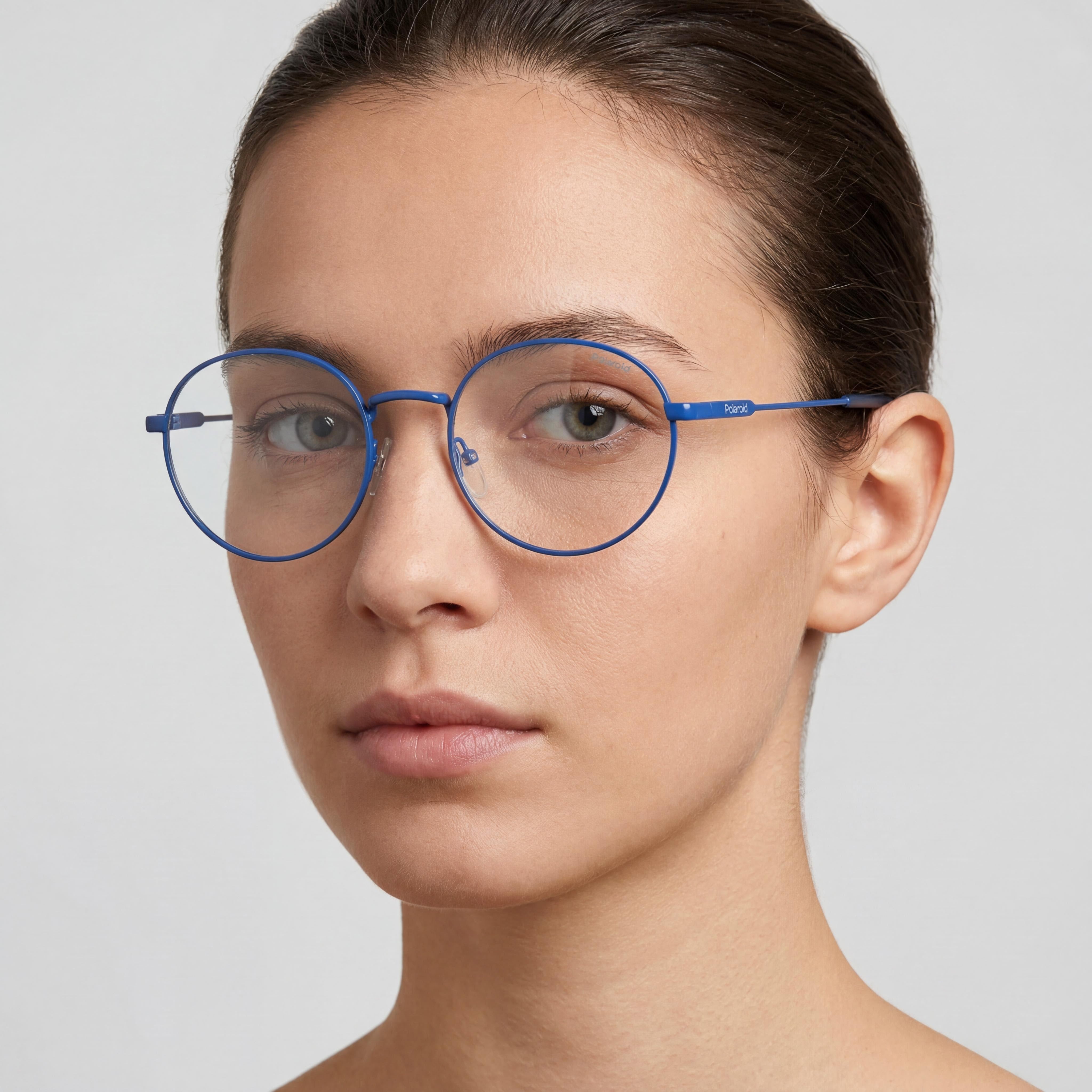 Polaroid Modern Pld D449 Unisex Sunglasses, Azure Metal Frame, Polycarbonate Azure Lenses, 51mm Lens Width, Photo 3
