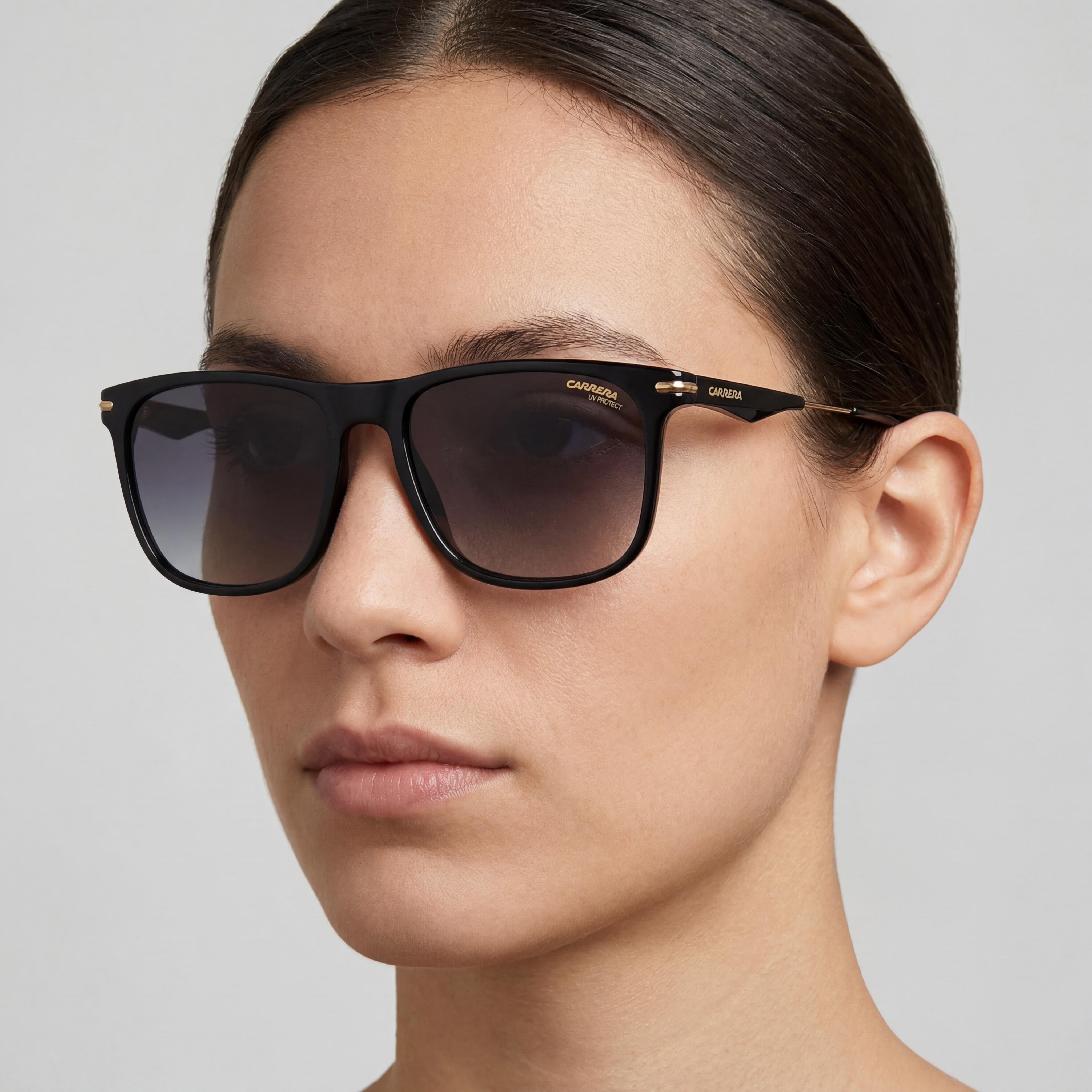 Gafas de sol unisex Carrera 276/S, color negro, gris oscuro sombreado, poliamida, con protección UV, color negro dorado, gris sombreado, 55 mm, Photo 4