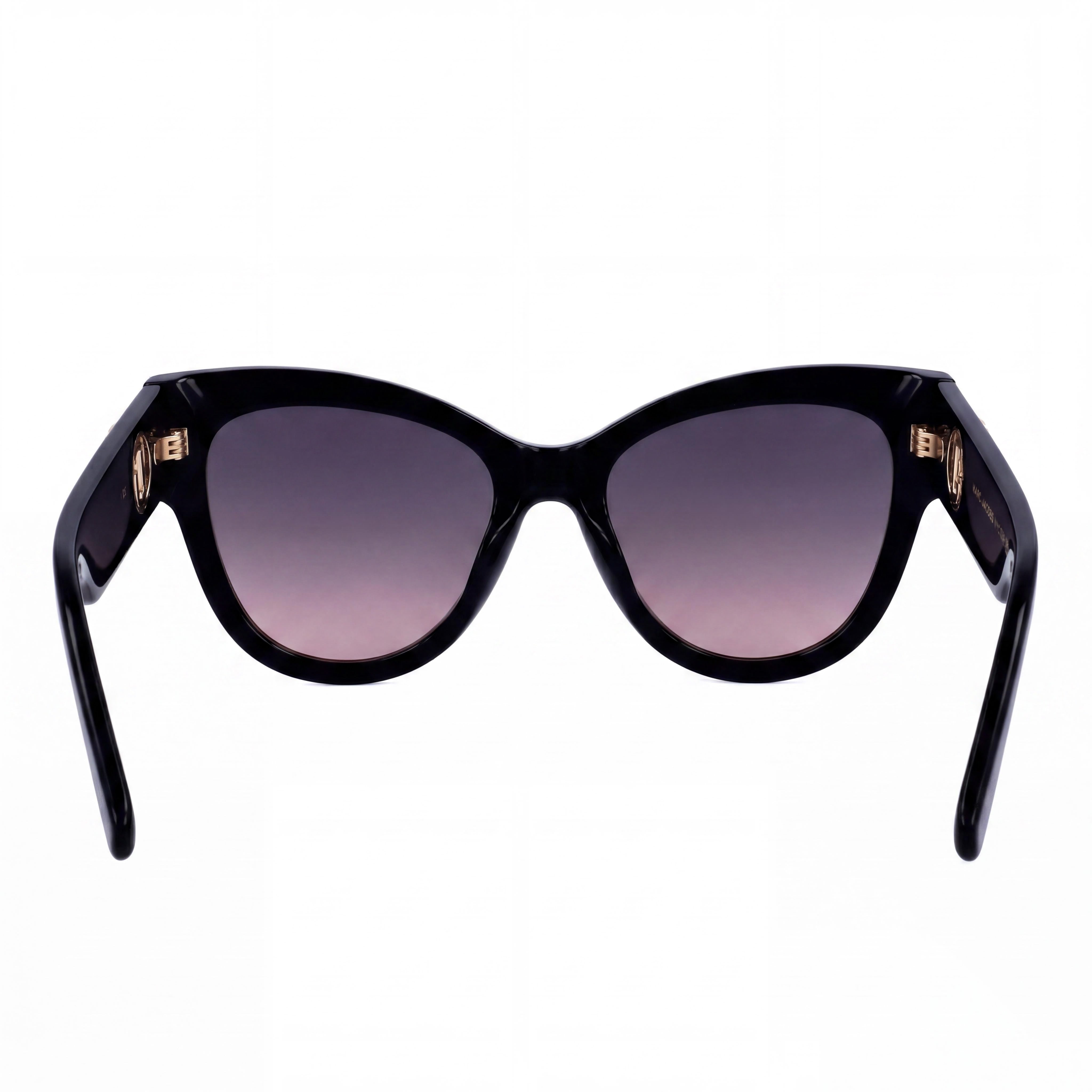 Gafas de sol Marc Jacobs Signature para mujer, de acetato negro gris, con protección UV y lentes graduables, 53 mm, Photo 4