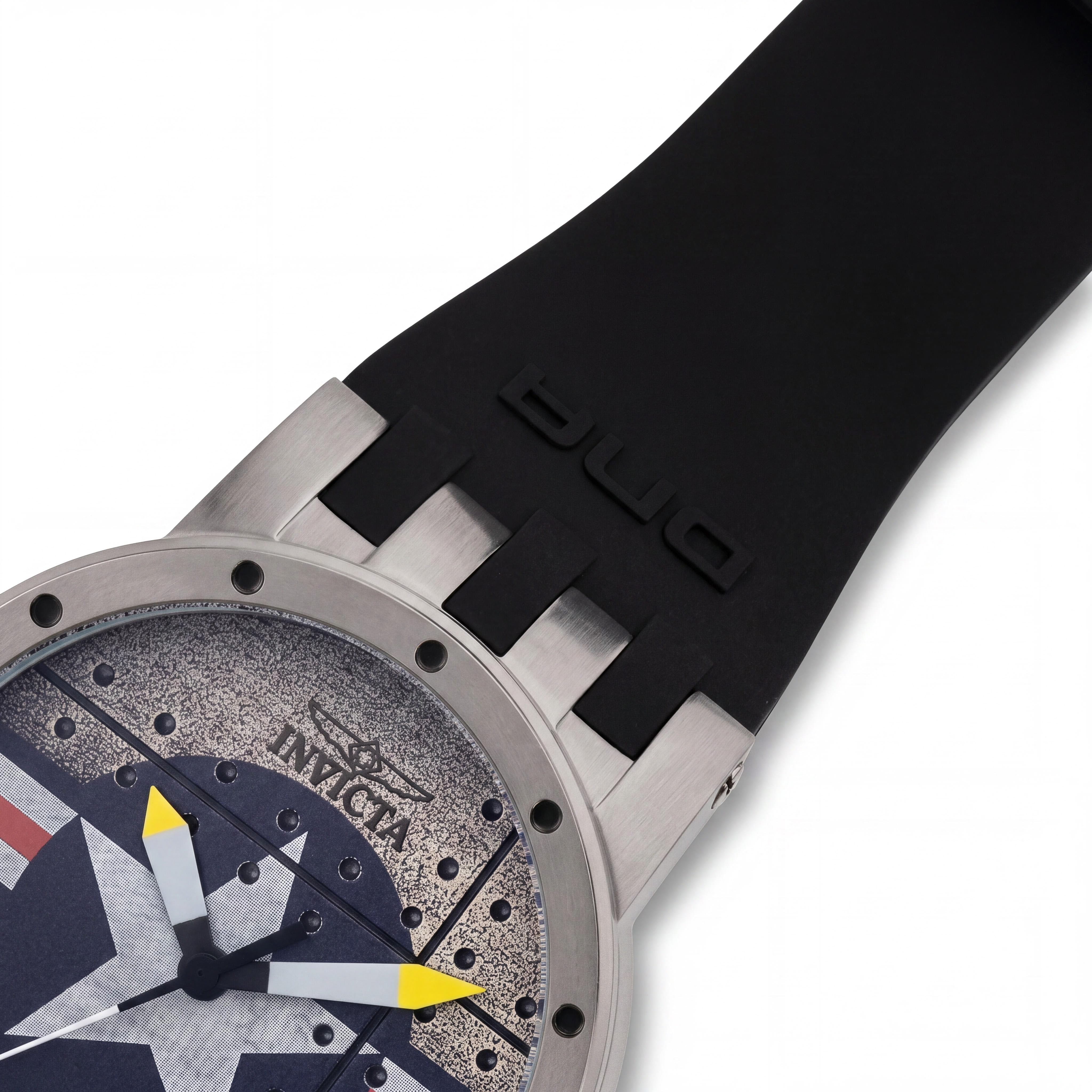 Invicta 11649 Casual Men's Black Swiss Quartz Water Resistant Titanium Sandblast Stainless Steel Case Silicone Strap Watch, Photo 3
