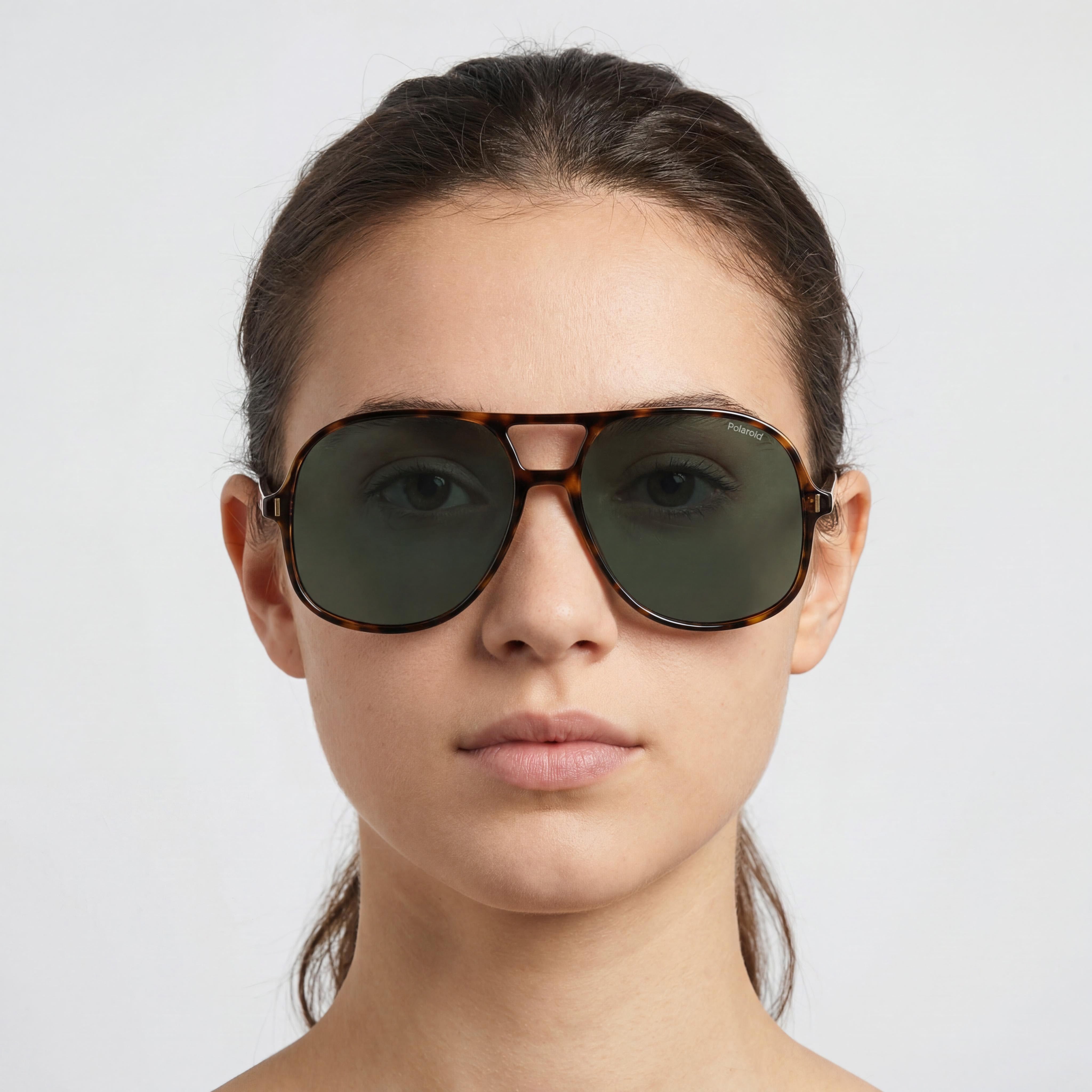 Polaroid PLD 6217/S Casual Women's Havana ECO Polycarbonate Frame Green Polarized Lenses 100% UV Protection 57mm, Photo 5