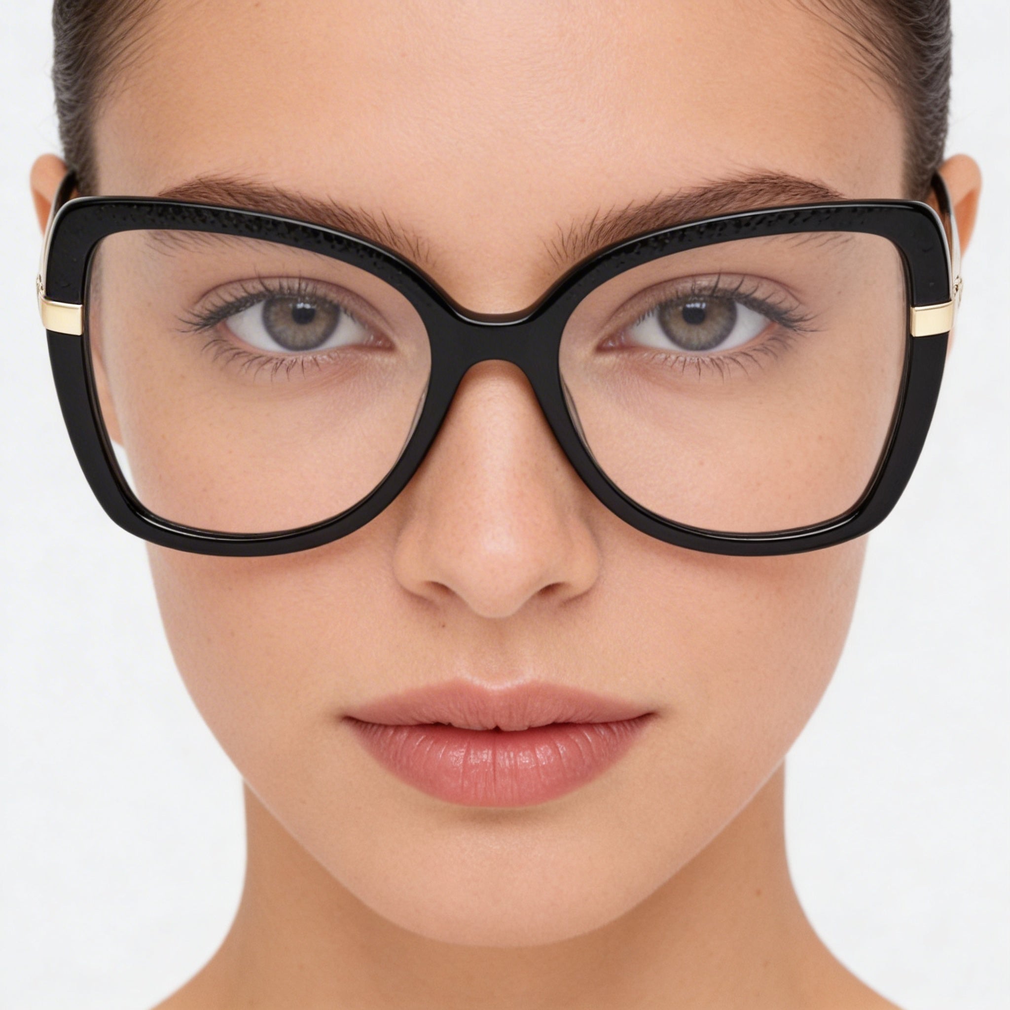 GUESS Women's Clásico Model Eyewear with Black Pale Gold Plastic Frame and Black Lenses, 54mm Lens Width, Photo 3