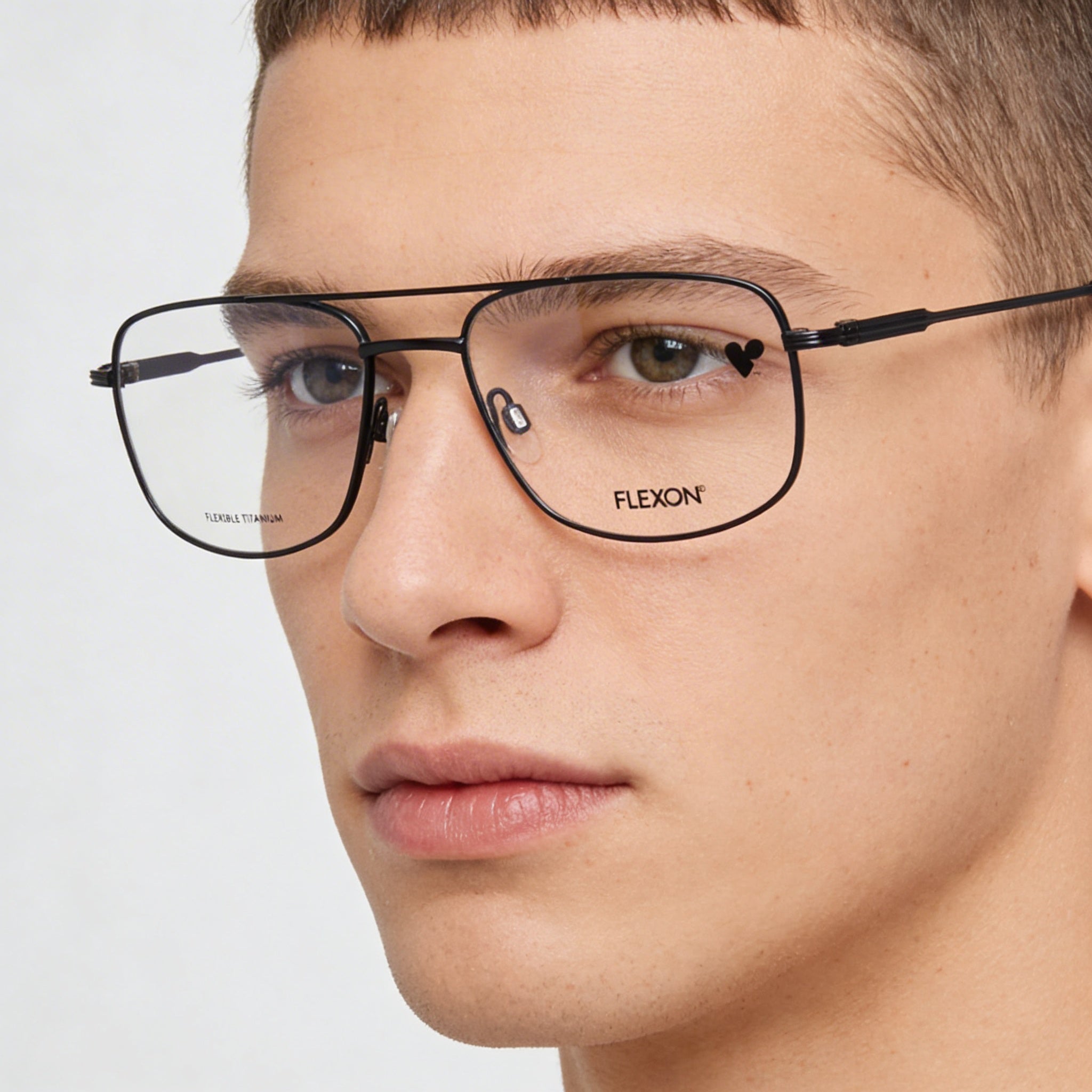 Gafas unisex Flexon H6062 de metal azul marino mate 54, Photo 4