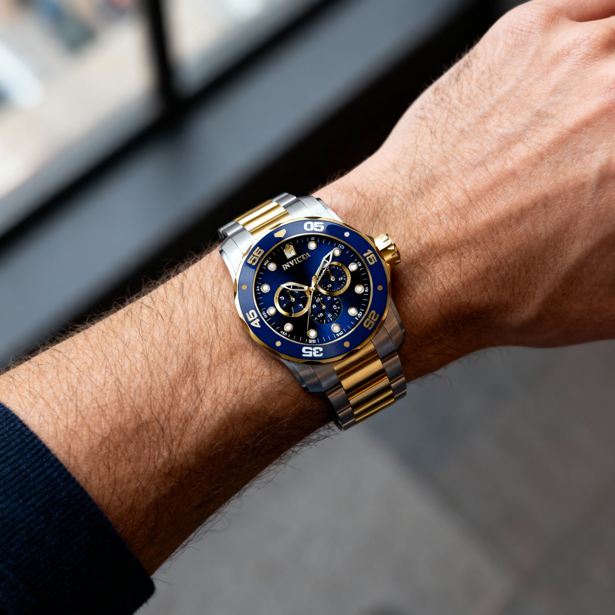 Invicta Men's Pro Diver 45724 Blue Dial Stainless Steel Quartz Stop Watch Flame Fusion 48mm, Photo 3