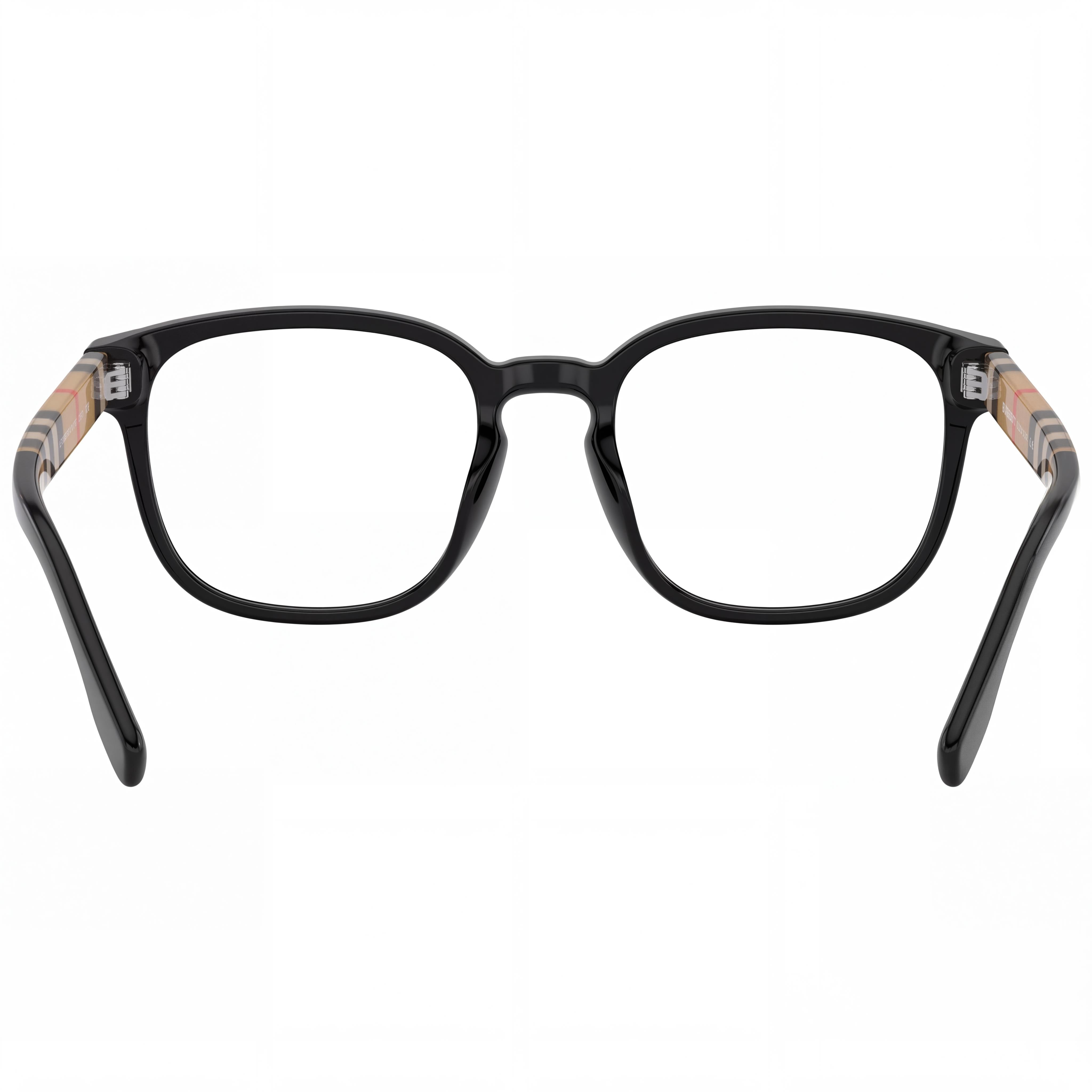 BURBERRY Edison Gafas para Hombre de Plástico Negro a Cuadros, Listas para Receta, 53-20-145mm, Photo 2