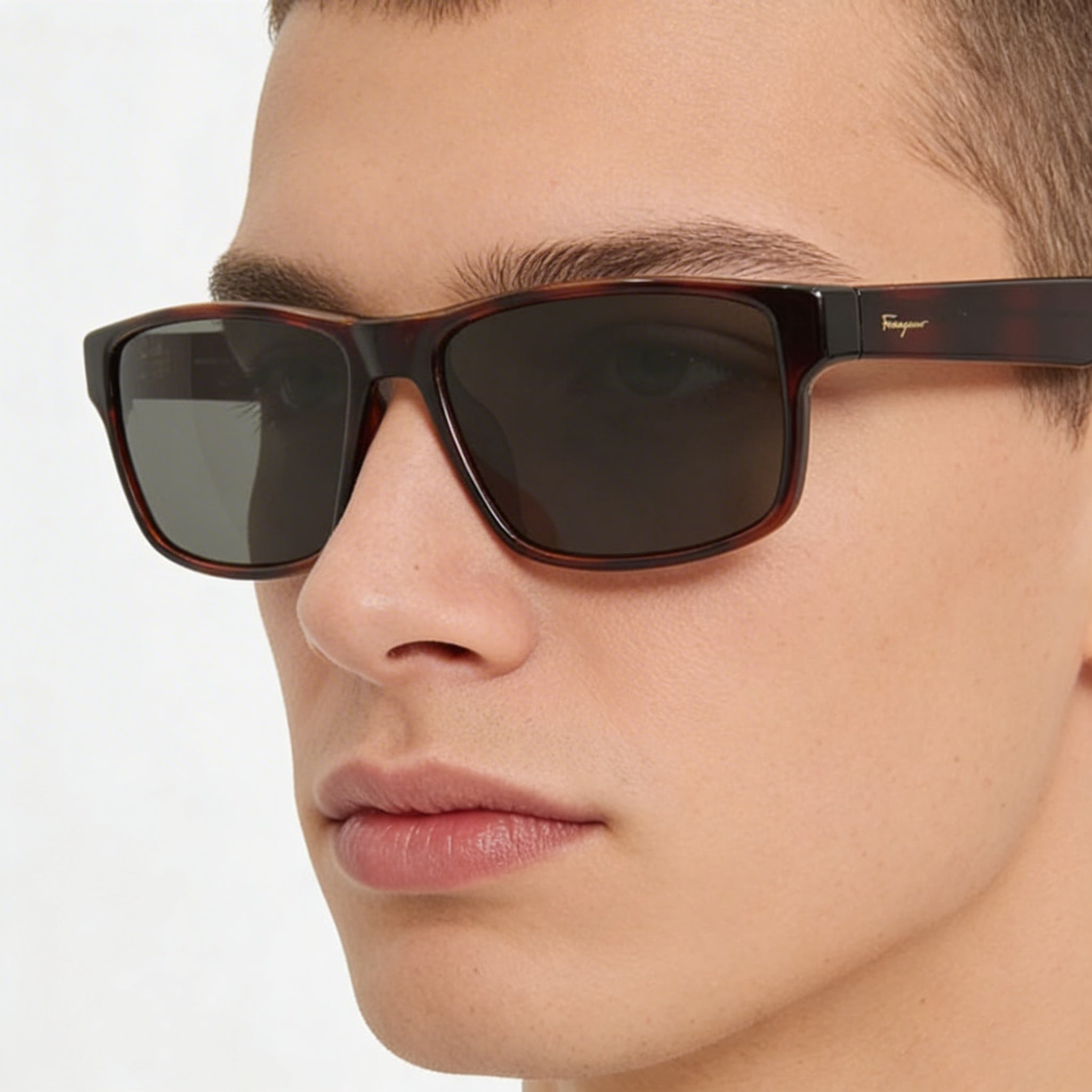 Ferragamo sf960s 214 Unisex Tortoiseshell Plastic Rectangular UV Protected Sunglasses 58mm, Photo 5