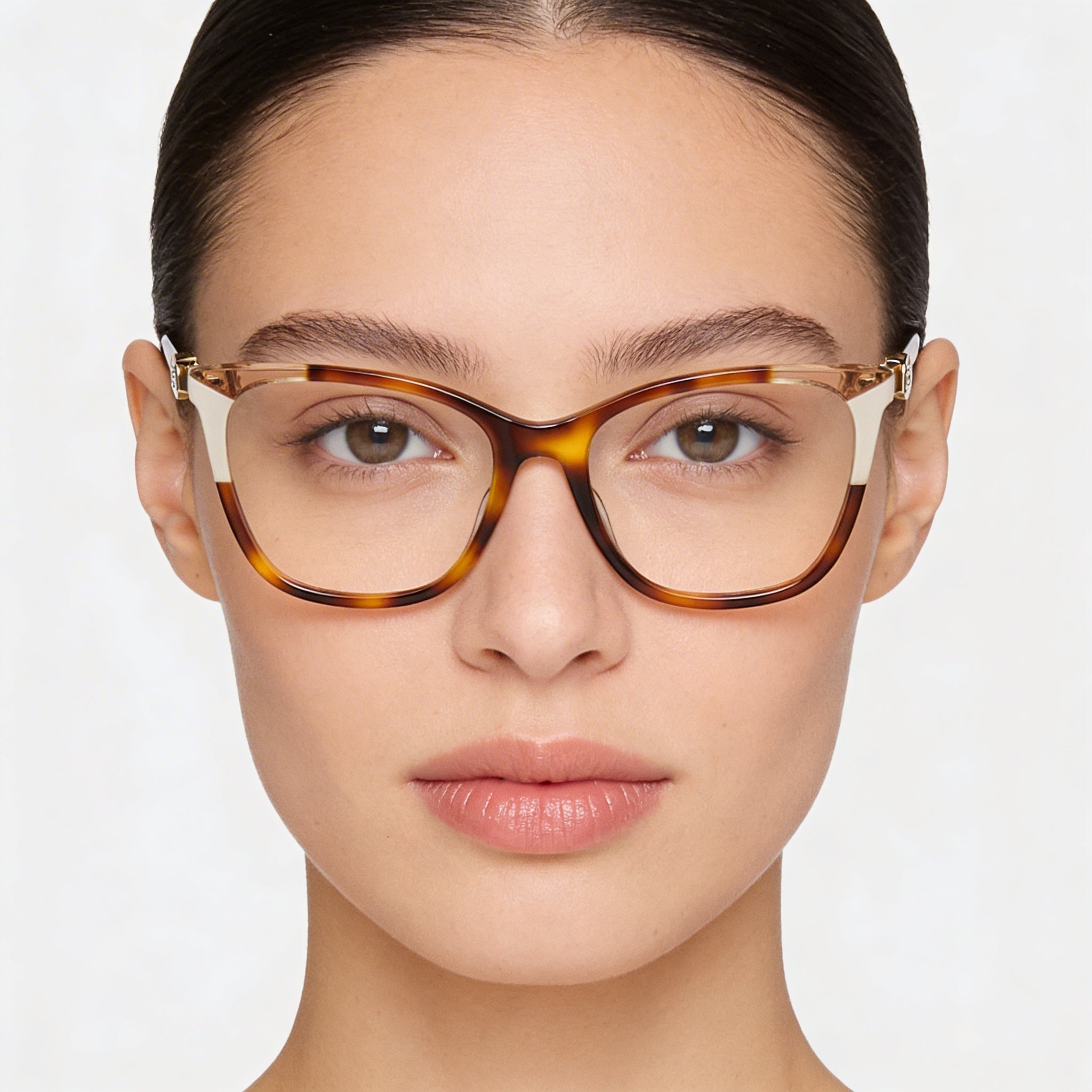 Carolina Herrera Modern Cat Eye Women's Ivory Acetate Full Frame Eyeglasses 53-17-145mm, Clear Demo Lenses, Prescription Ready, Photo 5