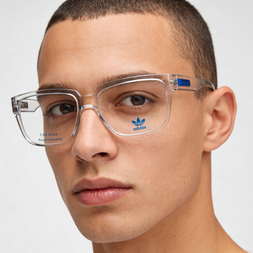 Gafas ópticas Adidas Originals modernas para hombre con montura y lentes transparentes, tamaño 55-16-140