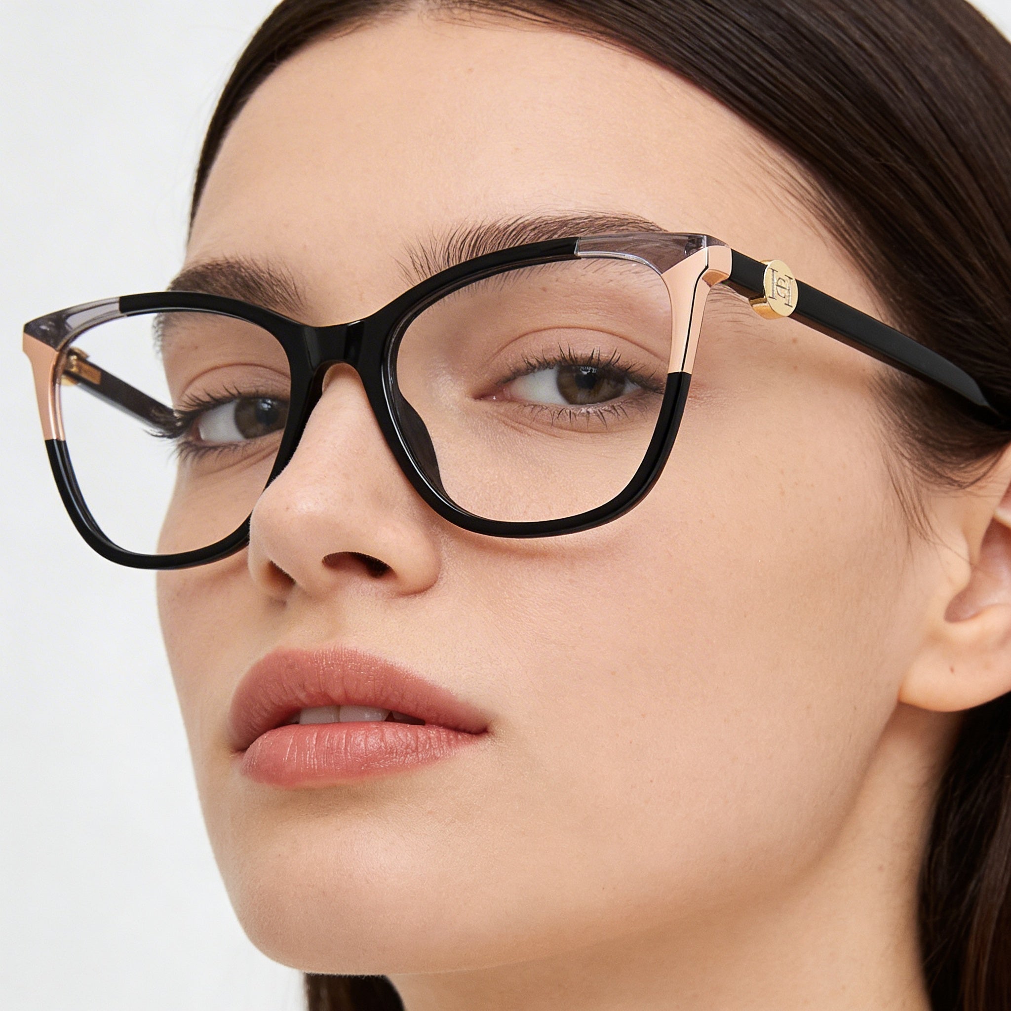 Gafas Carolina Herrera Ch 0057 para mujer, montura completa de acetato, estilo ojo de gato, lentes transparentes color nude, 53 mm, Photo 4