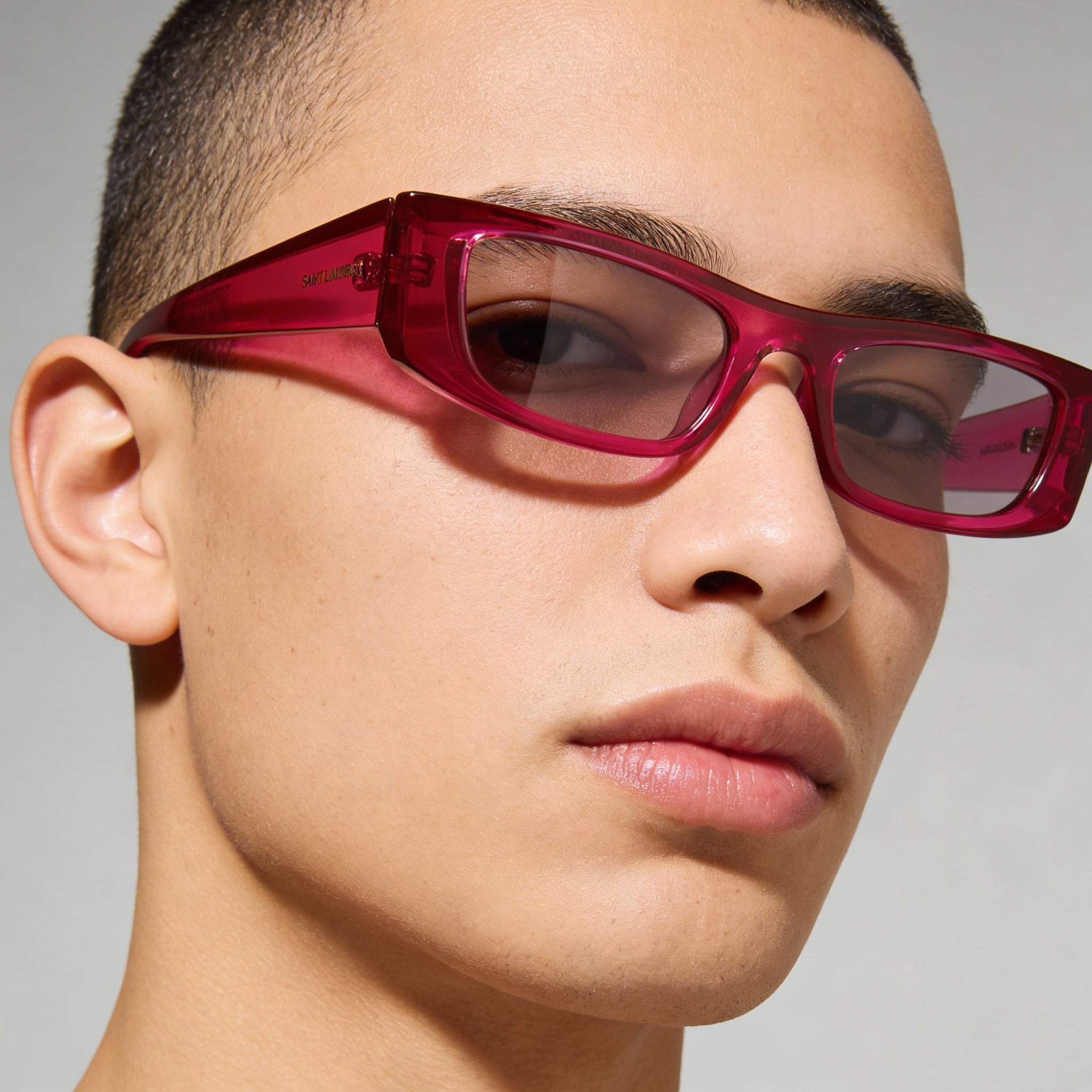 Yves Saint Laurent Sl 553-003 Unisex Pink Violet Injection Frame Cat-Eye UV Sunglasses 52mm, Photo 5