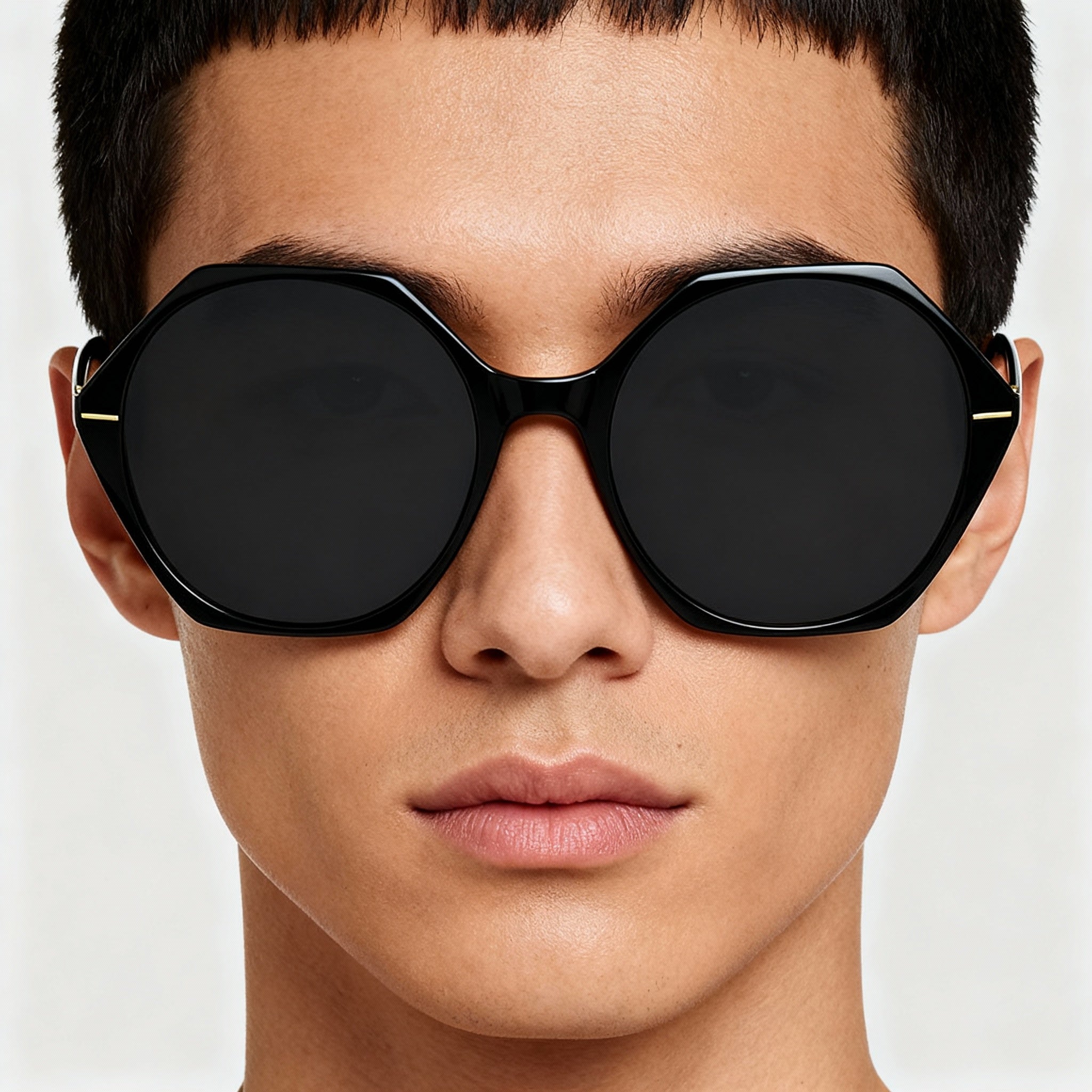 HUGO BOSS Light & Minimal Women's Acetate Non-Polarized Sunglasses Black Crystal Grey 56-18-140, Photo 5