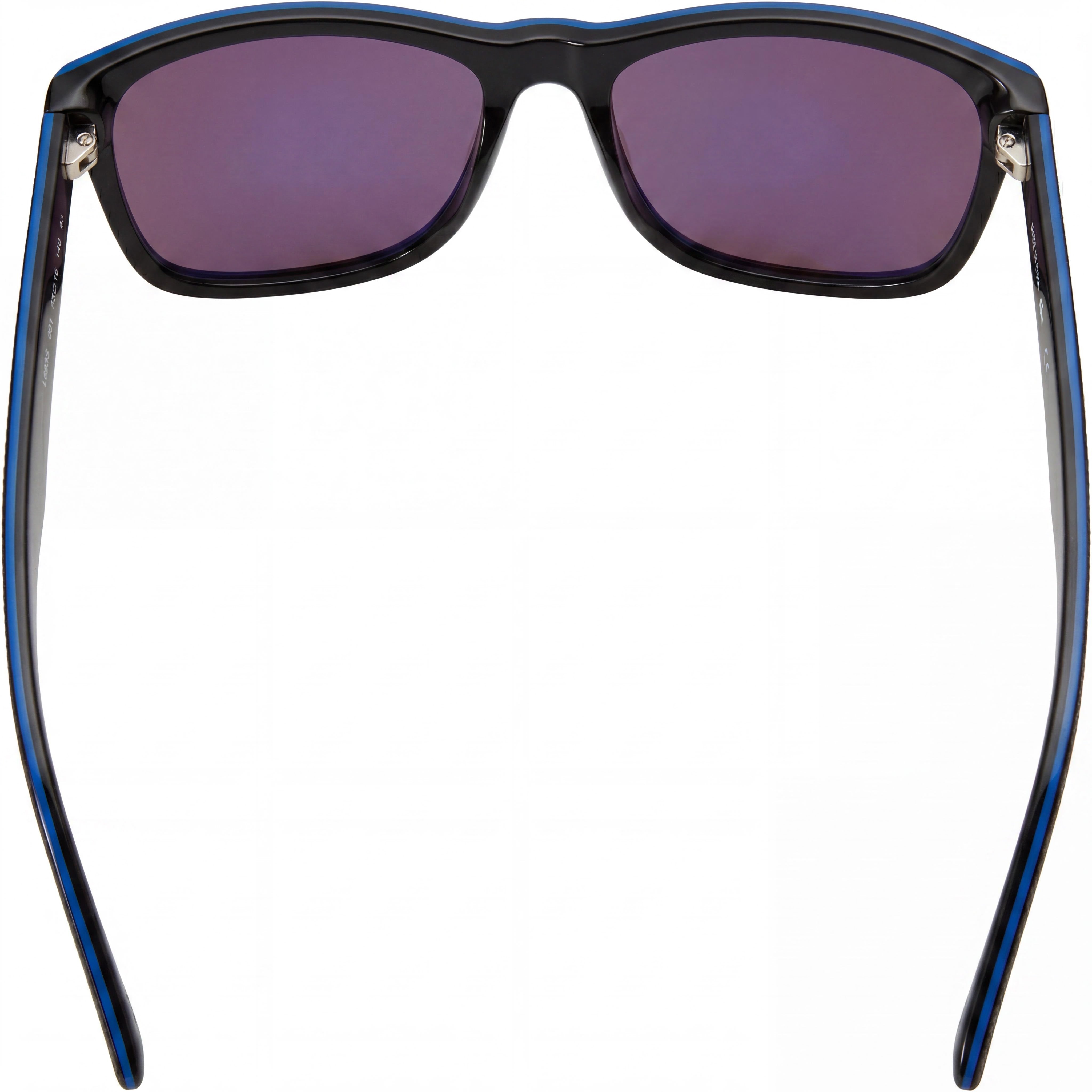 Gafas de sol unisex Lacoste con lentes marrones antirreflejos con protección UV, armazón de plástico (plomo medio, negro, azul belleza), 55 mm, Photo 4
