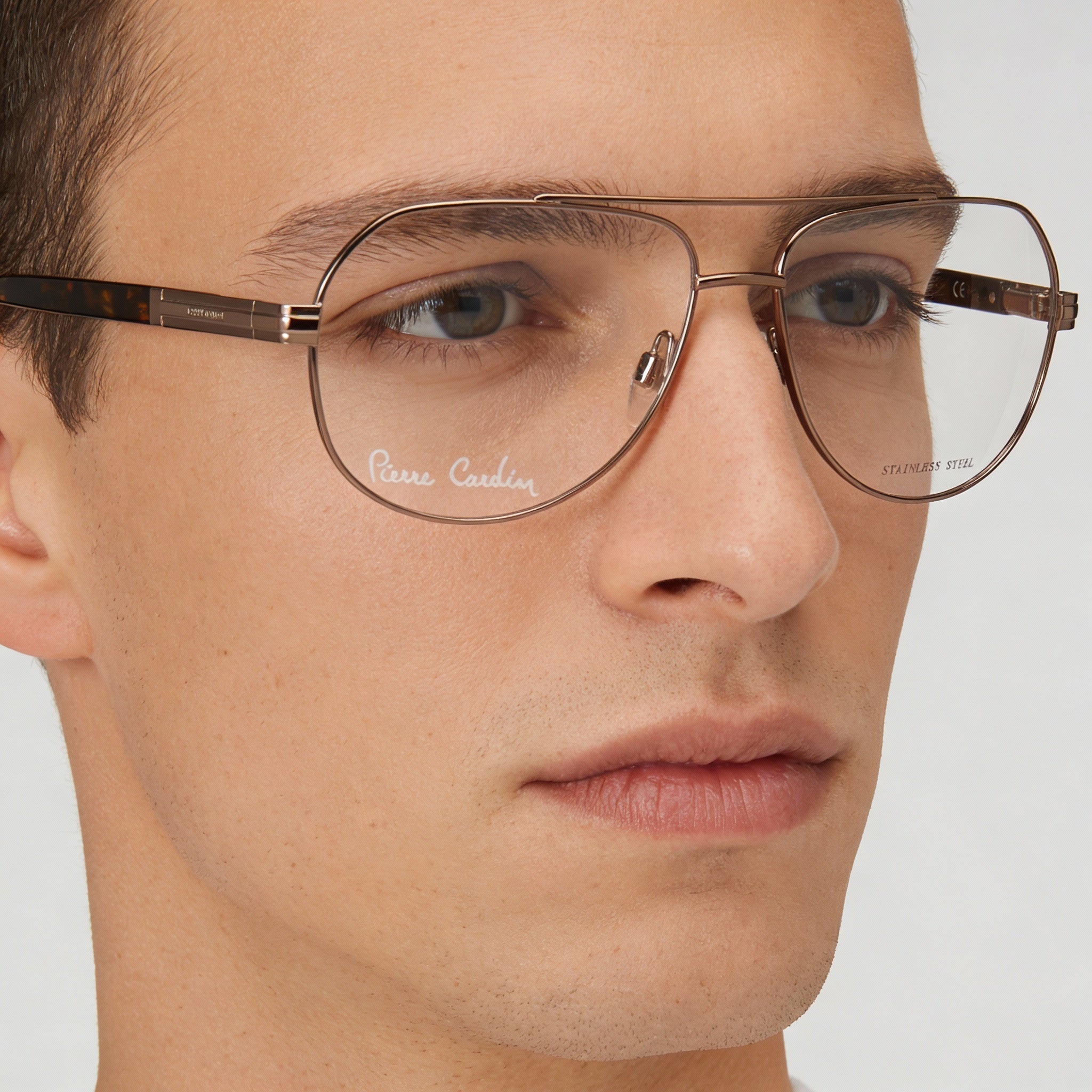 Gafas Pierre Cardin PC 6844 para hombre, de metal bronce y lentes transparentes, 7-1-4, Photo 4