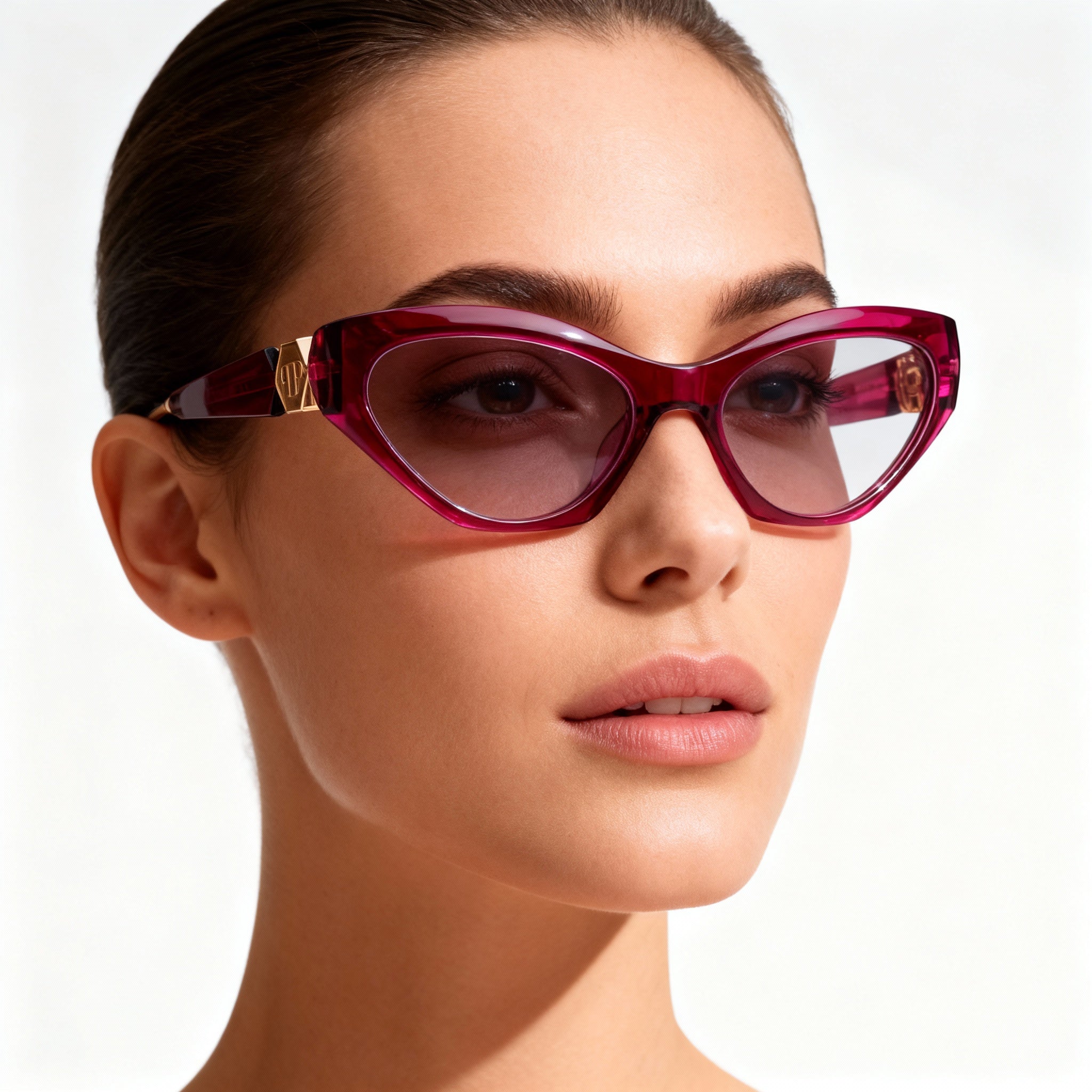 Philipp Plein VPP069S Classic Women's Acetate Optical Frames Transparent Plum 55mm Lens 18mm Bridge 140mm Temple, Photo 5