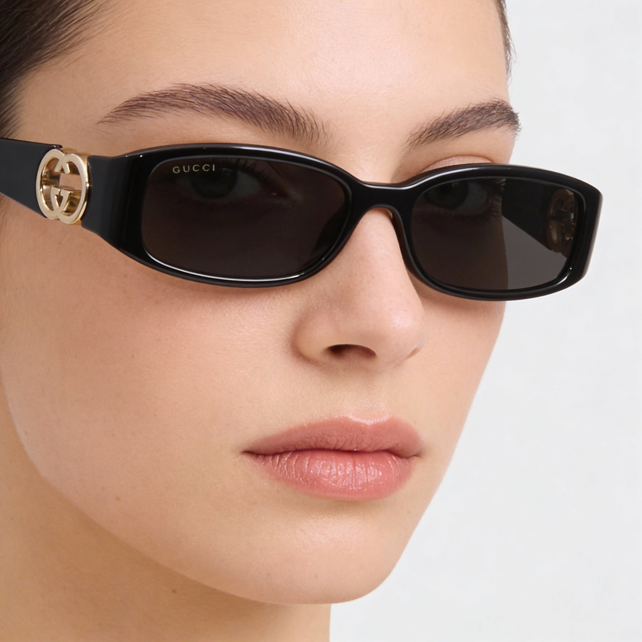 Gucci Gg1661s Women's Rectangular Non-Polarized Injection Frame Black Grey 54mm Sunglasses, Photo 4