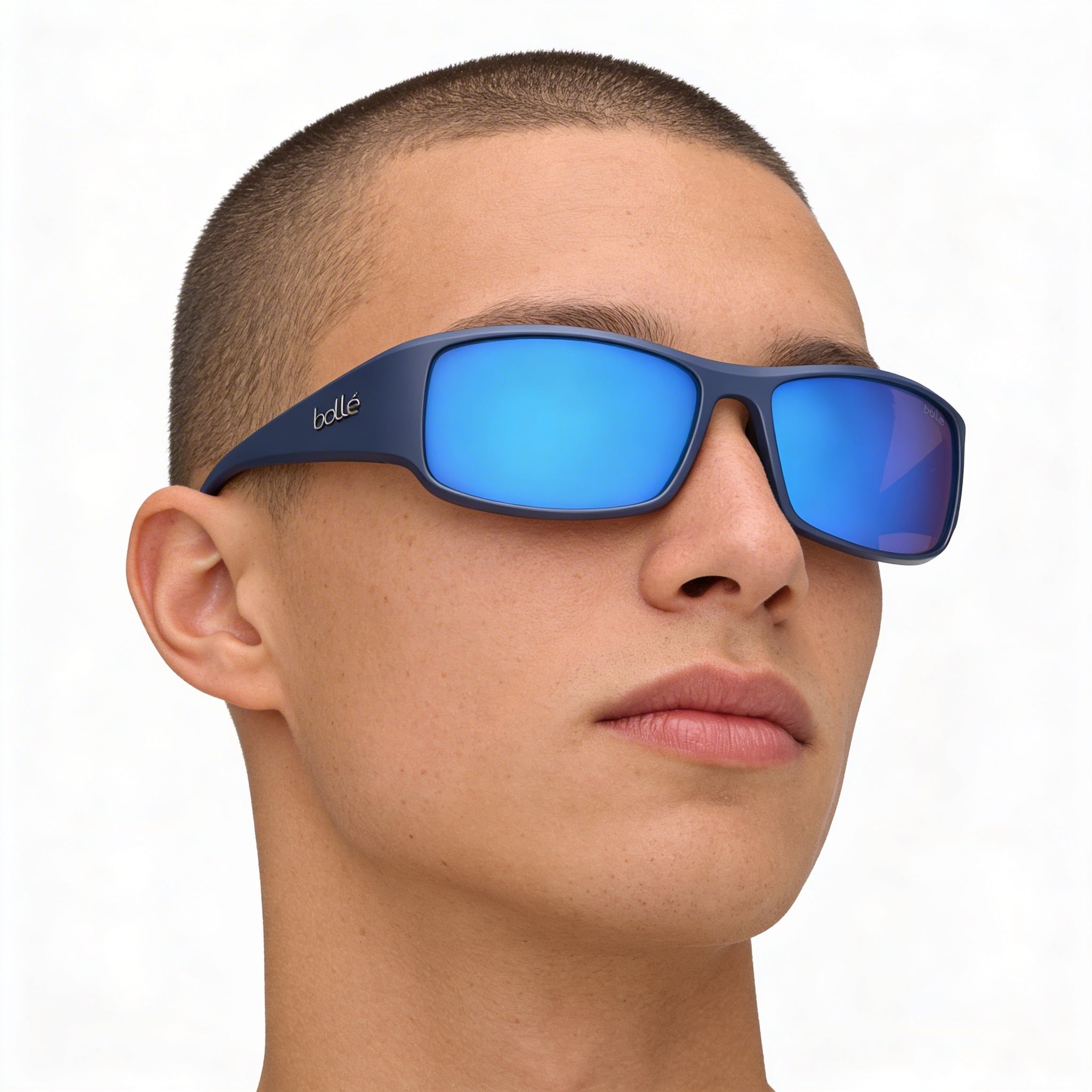 Bollé Casual Unisex Dark Blue Matte Acetate Wrap-around Frame with Polycarbonate UV Lenses 63mm, Photo 5