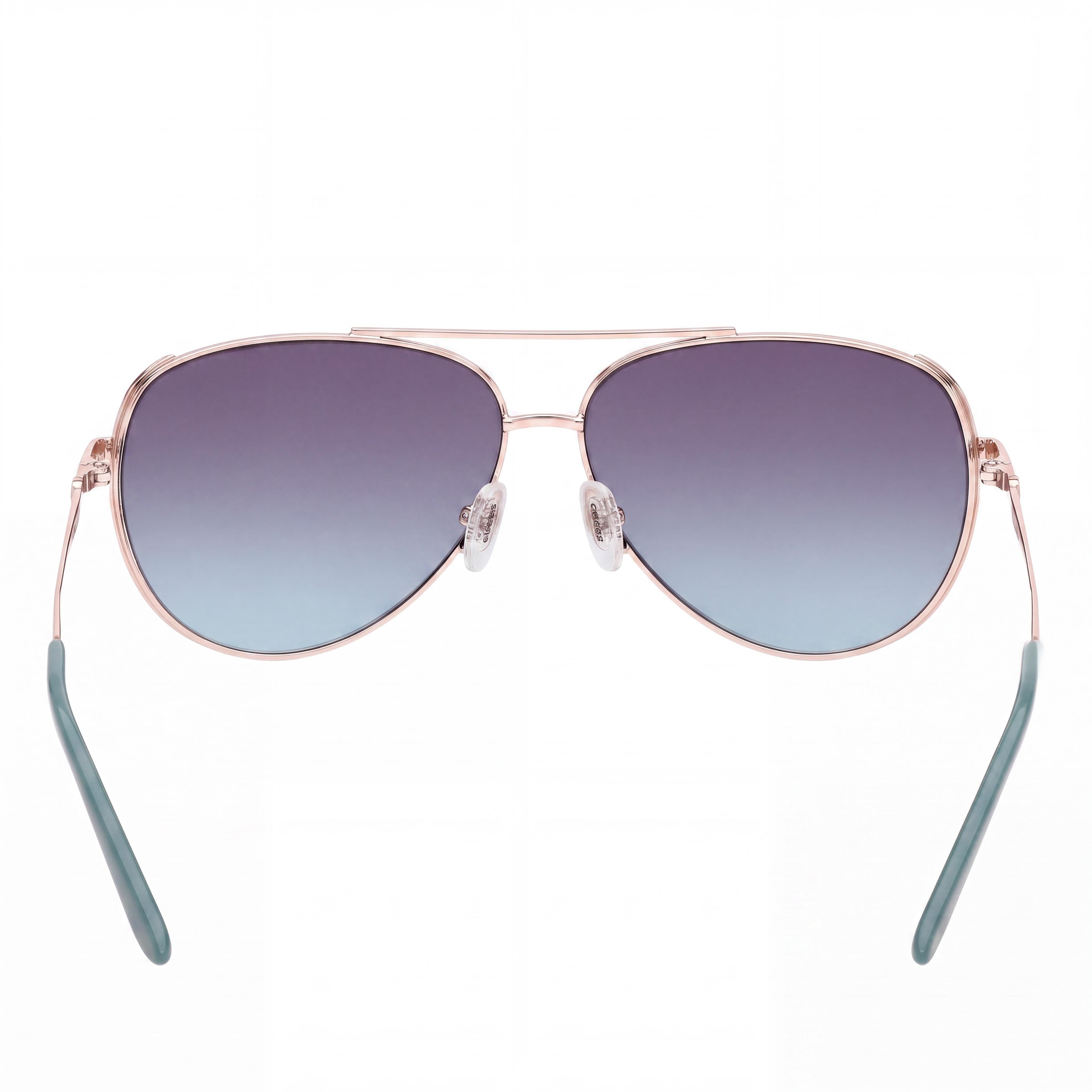 GUESS Women's Aviator Metal Sunglasses Shiny Pale Gold Gradient Blue 58mm, Photo 4