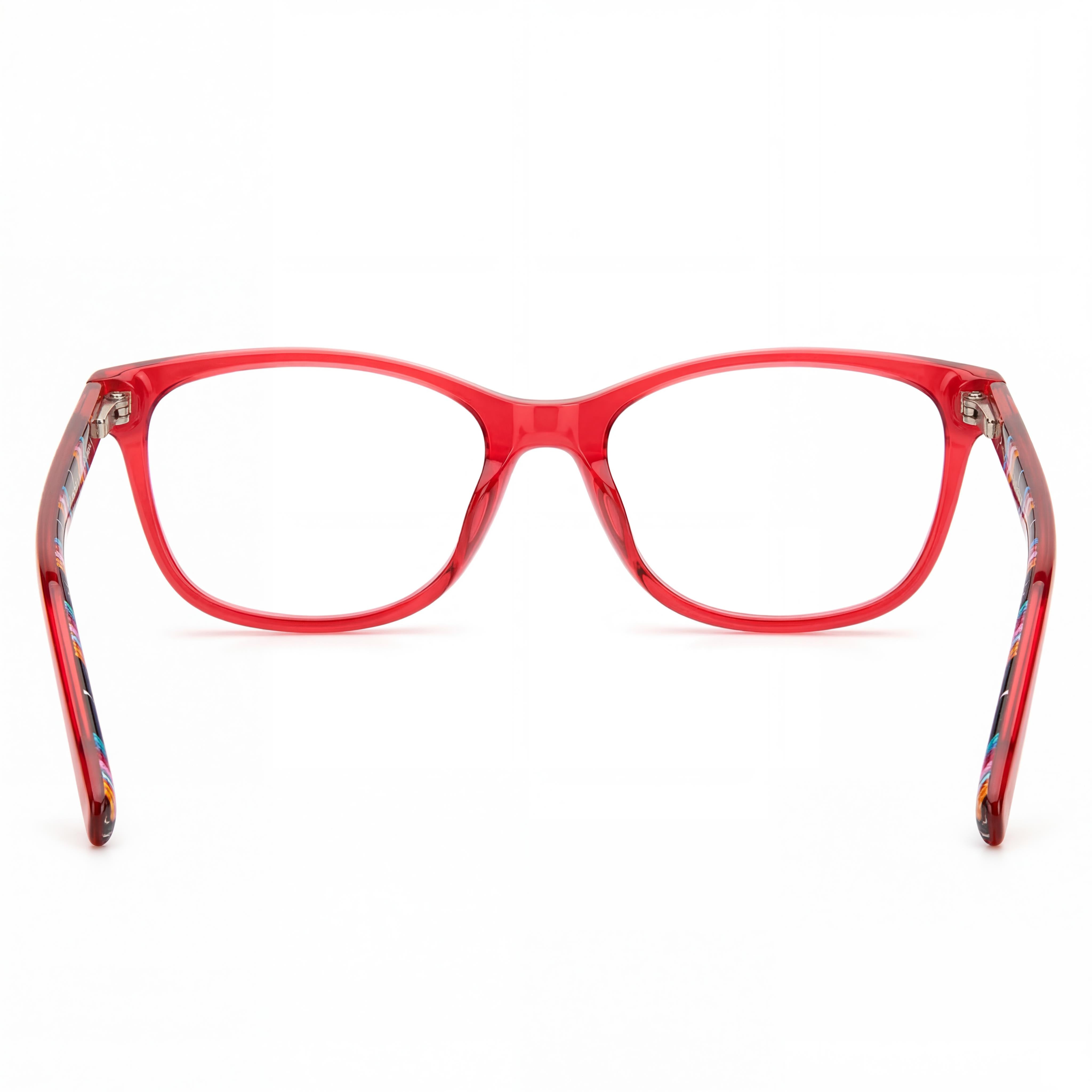 Missoni Eyewear Women's Rectangular Full-Rim Optical Glasses in Cherry Acetate, 52mm Lens Width, Photo 3