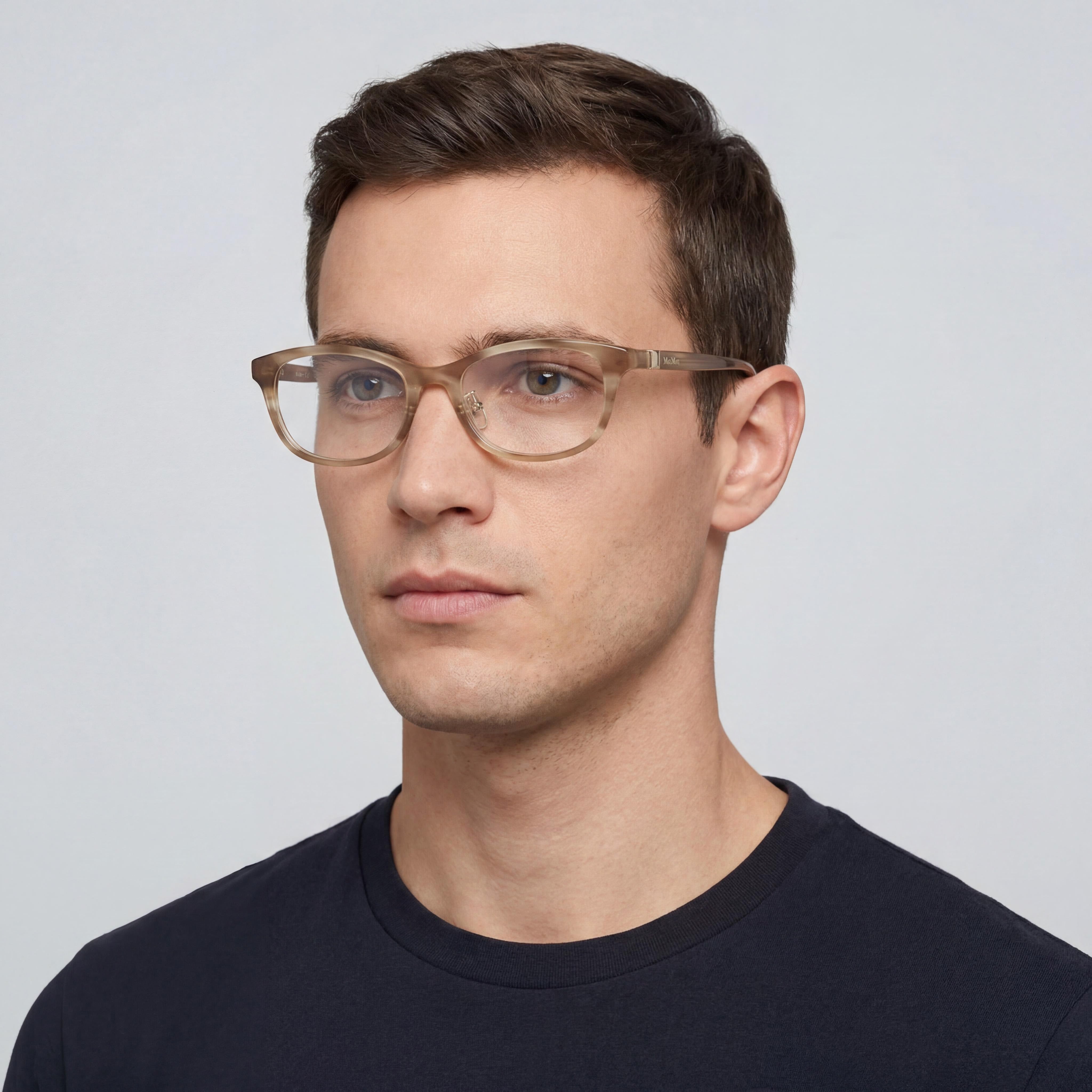 MaxMara Men's Classic Asian Fit Optical Eyeglasses in Havana, Photo 4