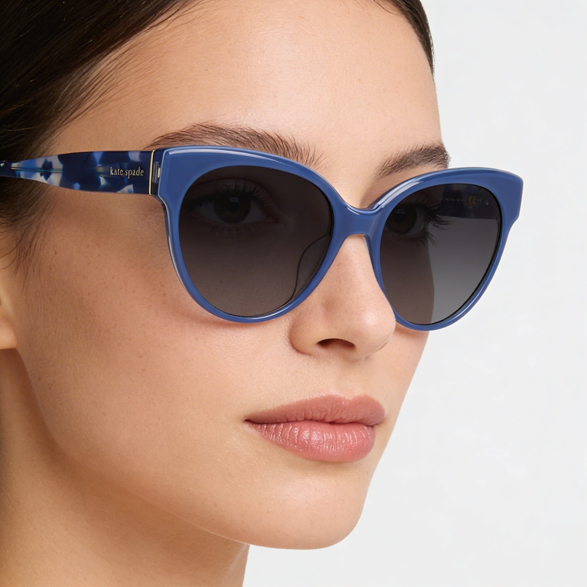 Kate Spade New York Aubriella/G/S Women's Acetate Blue Grey Frame Gray Shaded Lenses 55mm Sunglasses, Photo 4