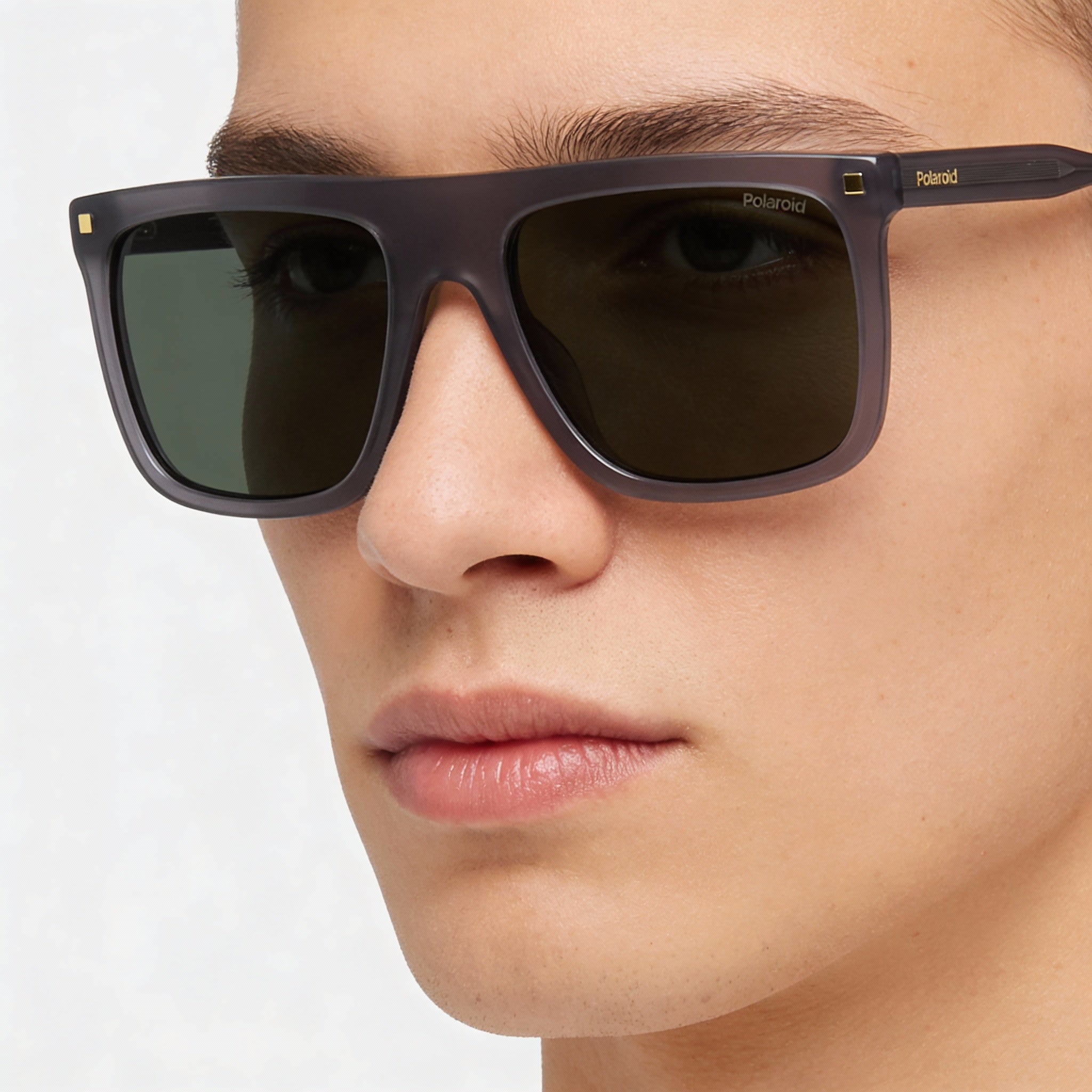 Gafas de sol Polaroid Casual Unisex de acetato polarizadas 100 % UV con montura gris y lentes verdes de 56 mm, Photo 4